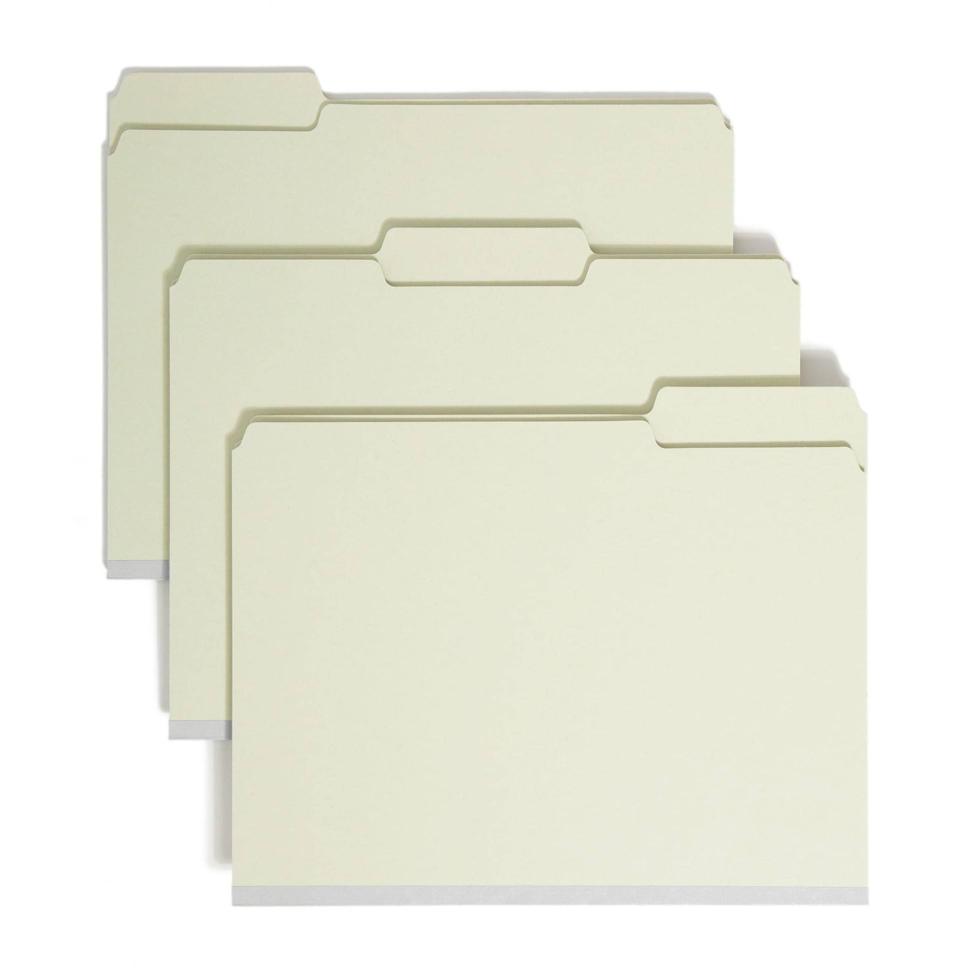 Pressboard File Folder, 1 inch Expansion, 1/3-Cut Tab, Gray/Green Color, Letter Size, Set of 25, 086486132305