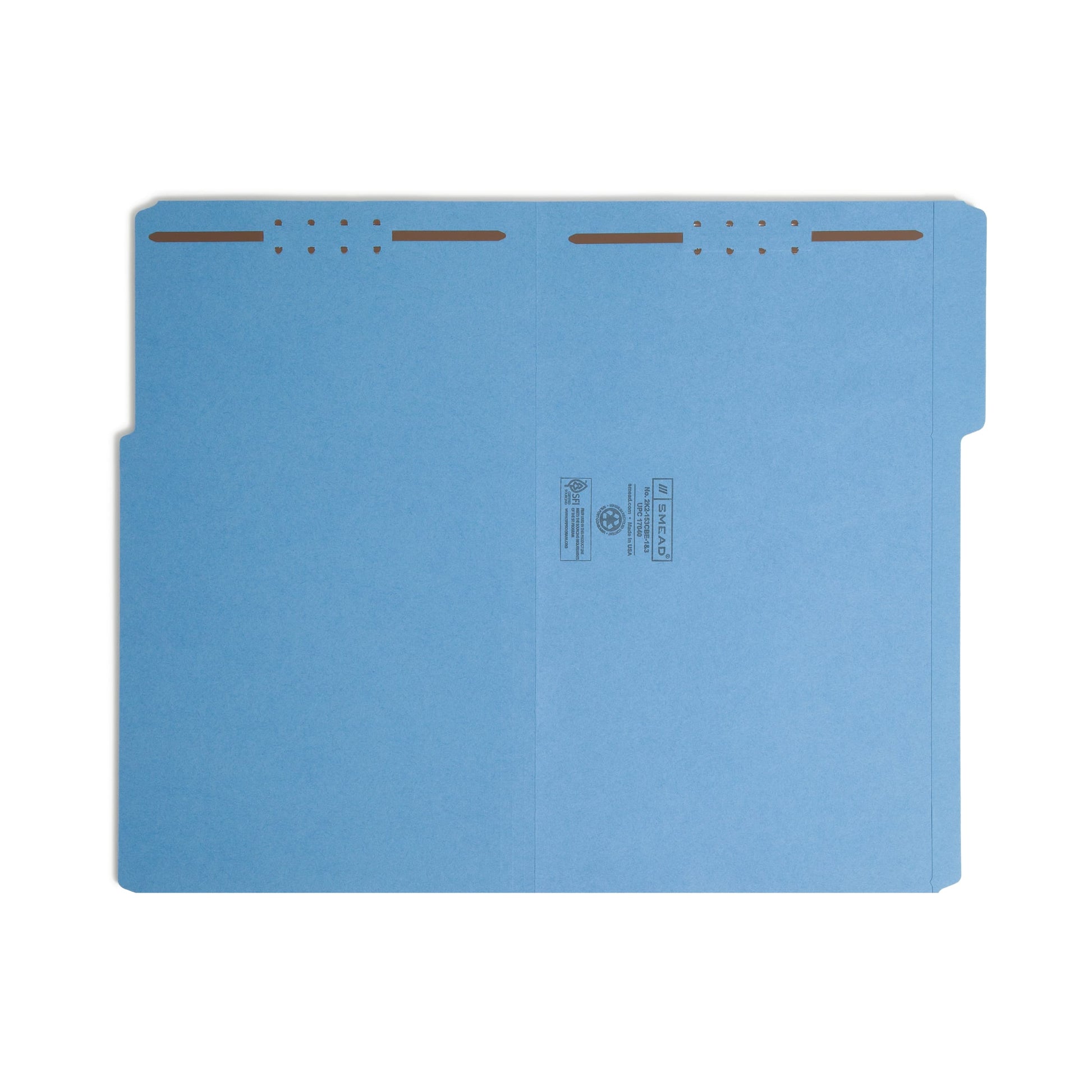 Reinforced Tab Fastener File Folders, 1/3-Cut Tab, 2 Fasteners, Blue Color, Legal Size, Set of 50, 086486170406