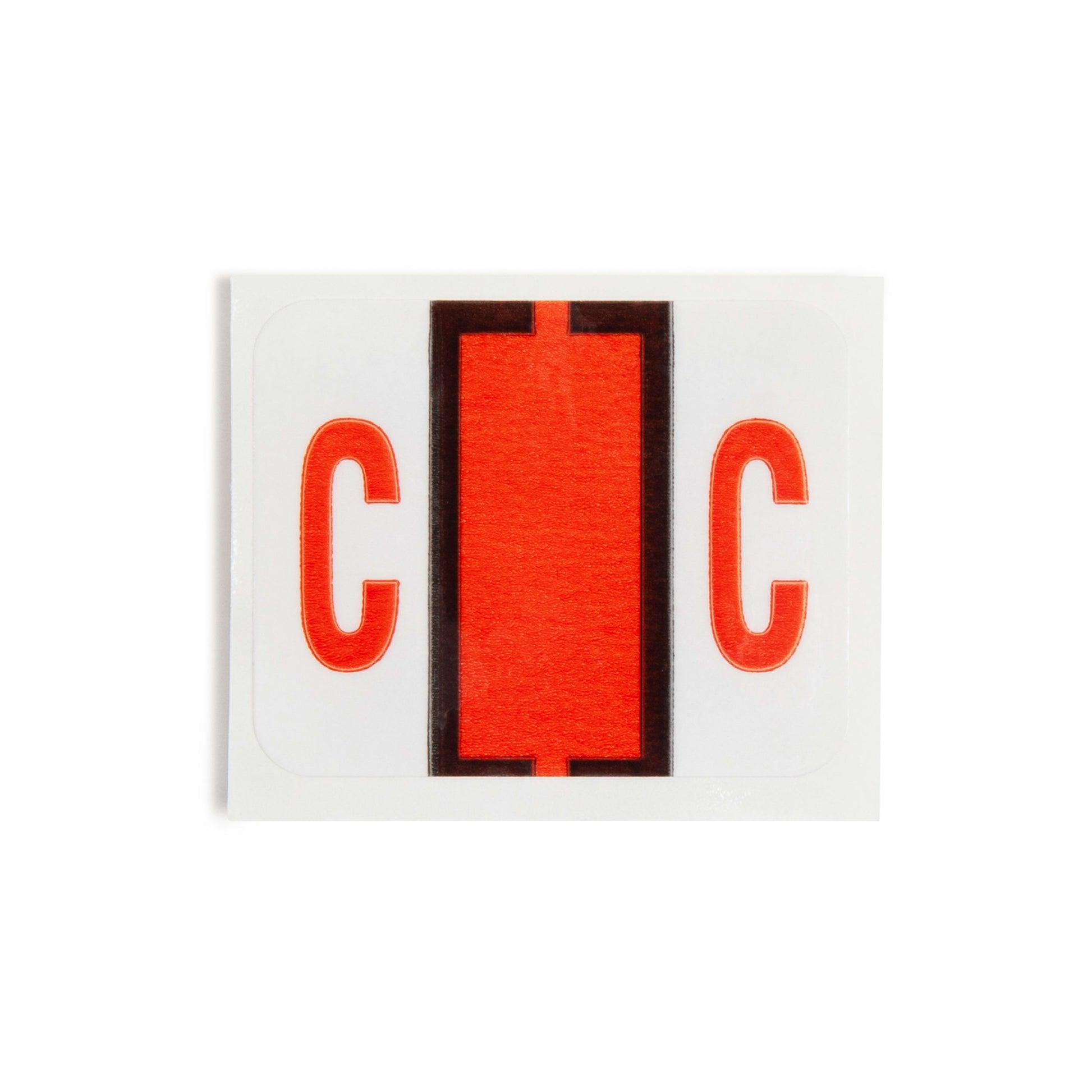 BCCR Bar Style Color-Coded Alphabetic Labels, A-Z Rolls, Dark Orange Color, 1-1/4" X 1" Size, Set of 50, 086486670739