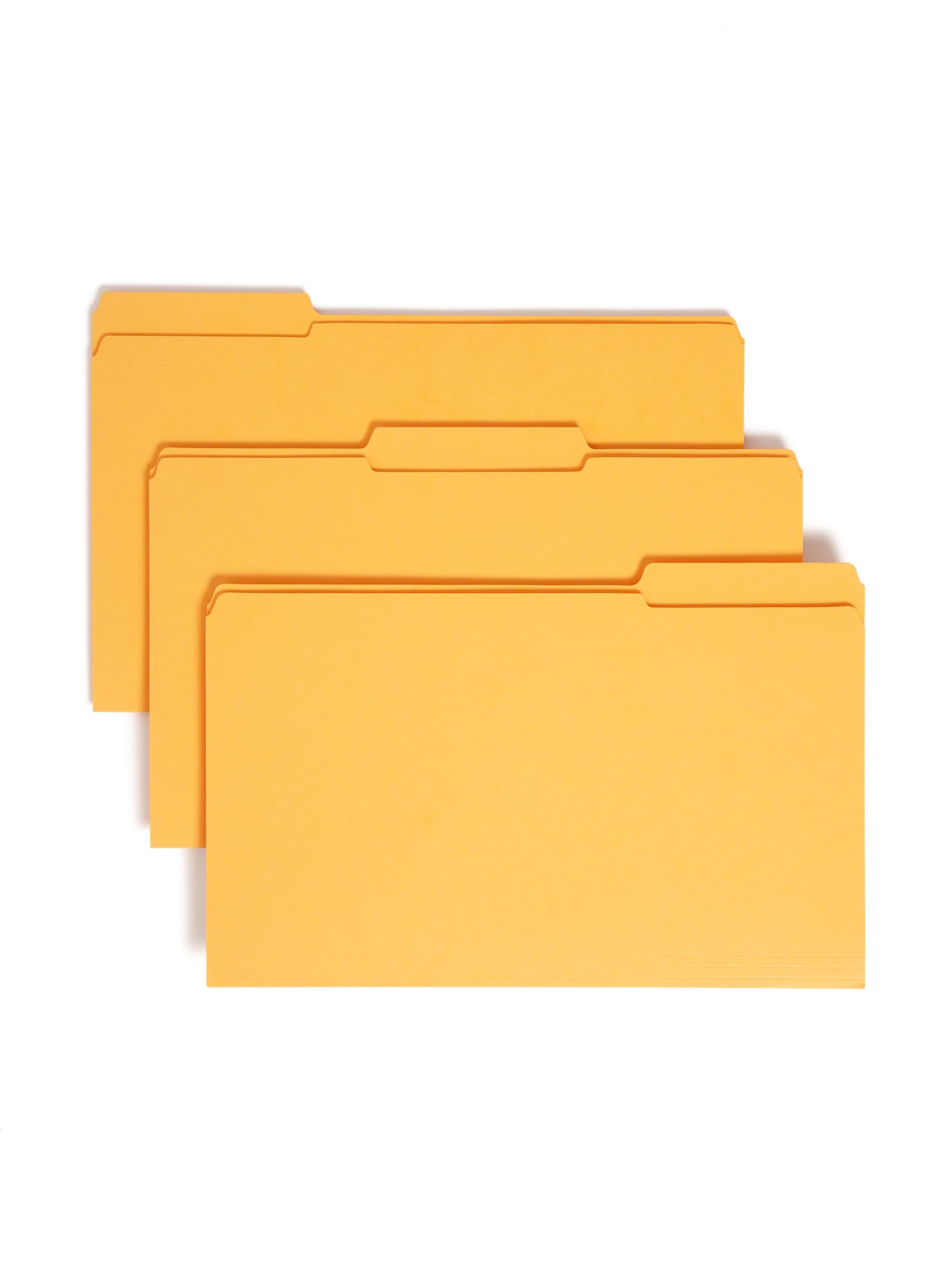 Reinforced Tab File Folders, 1/3-Cut Tab, Gold Color, Legal Size, Set of 100, 086486172349