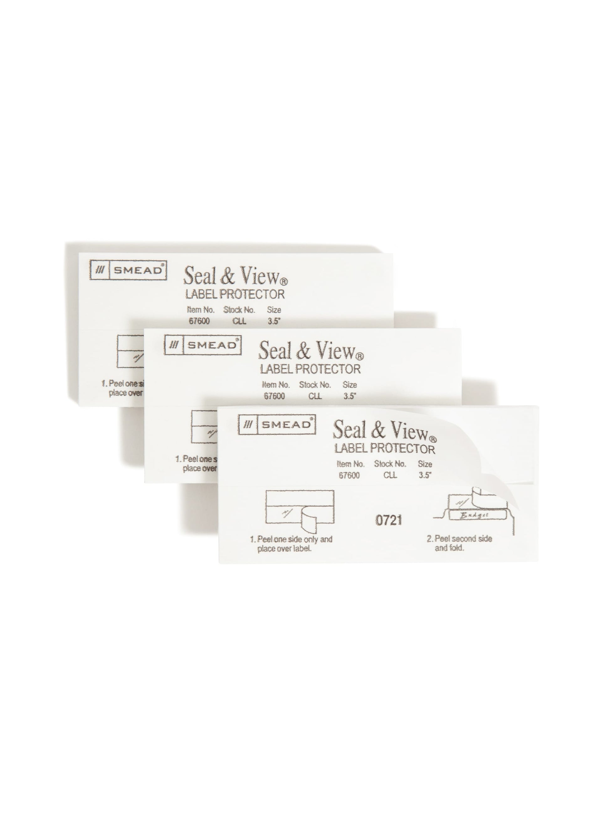 Seal and View® Clear Label Protectors, Clear Color, 3-1/2" X 1-11/16" Size, Set of 1, 086486676007
