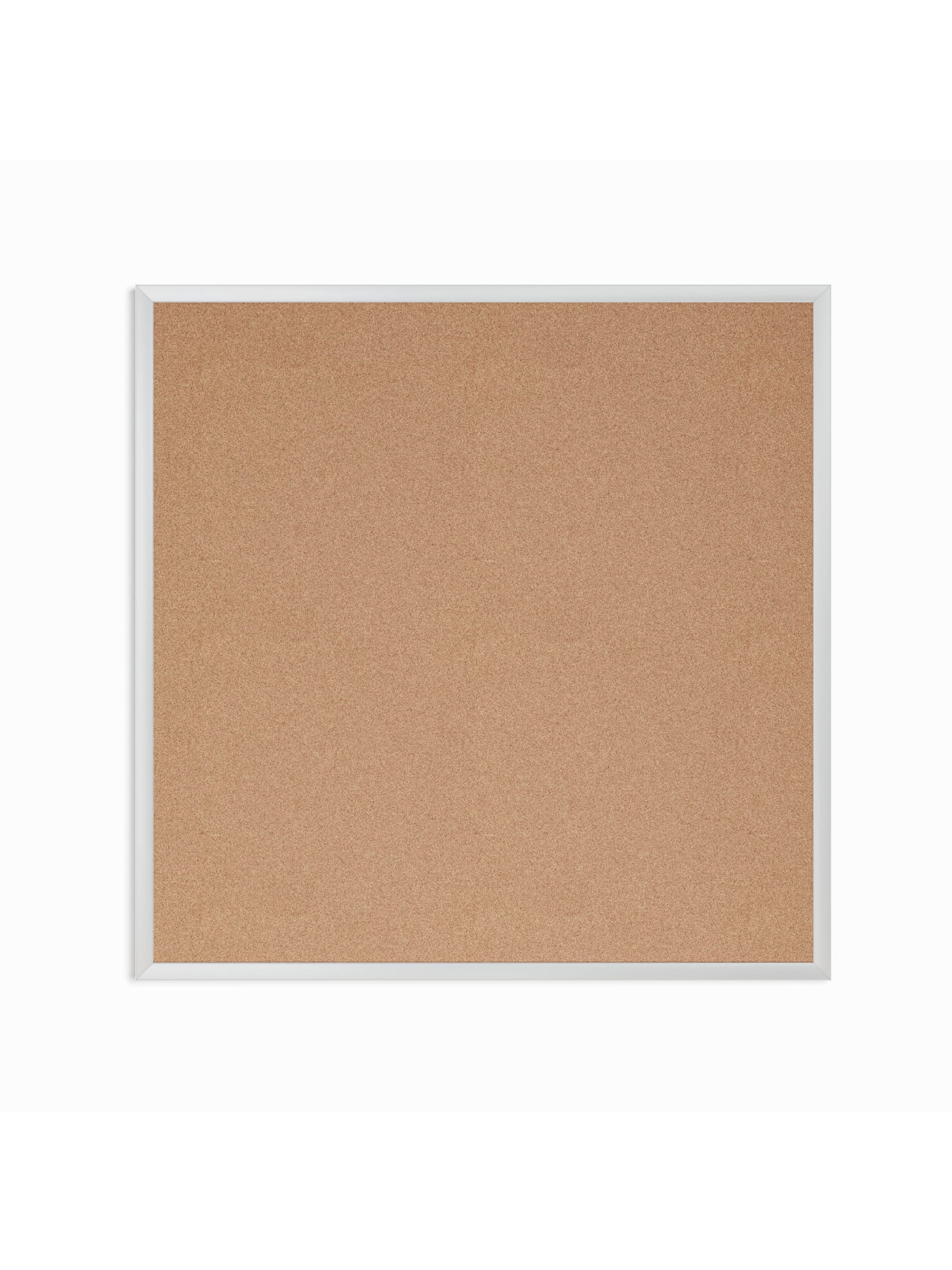 Metal Frame Cork Board, Silver, Brown, 35" x 35", 3 x 3, Brown, 35" X 35" Size, Set of 1, 817894028771