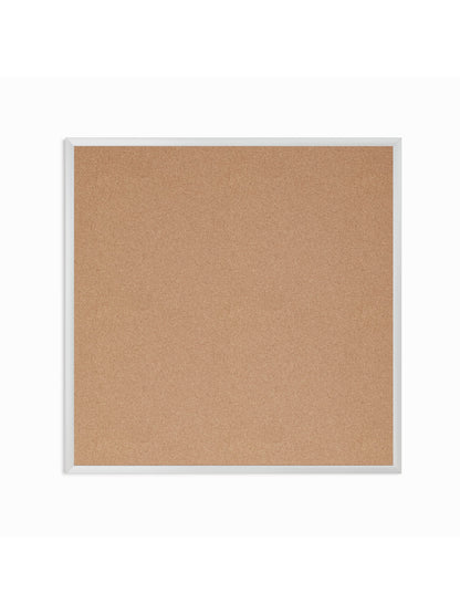 Metal Frame Cork Board, Silver, Brown, 35" x 35", 3 x 3, Brown, 35" X 35" Size, Set of 1, 817894028771