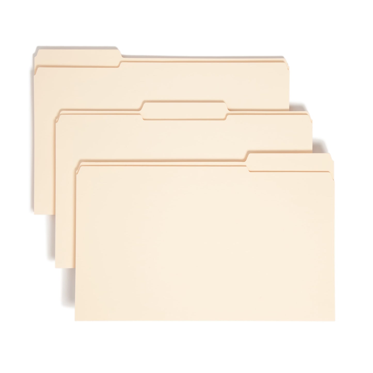 Reinforced Tab File Folders, 1.5 inch Expansion, 1/3-Cut Tab, Manila Color, Legal Size, Set of 50, 086486154055