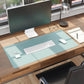 Vegan Leather Desk Pad, Superior Blue Color, 36"X17" Size, Set of 1, 086486648301
