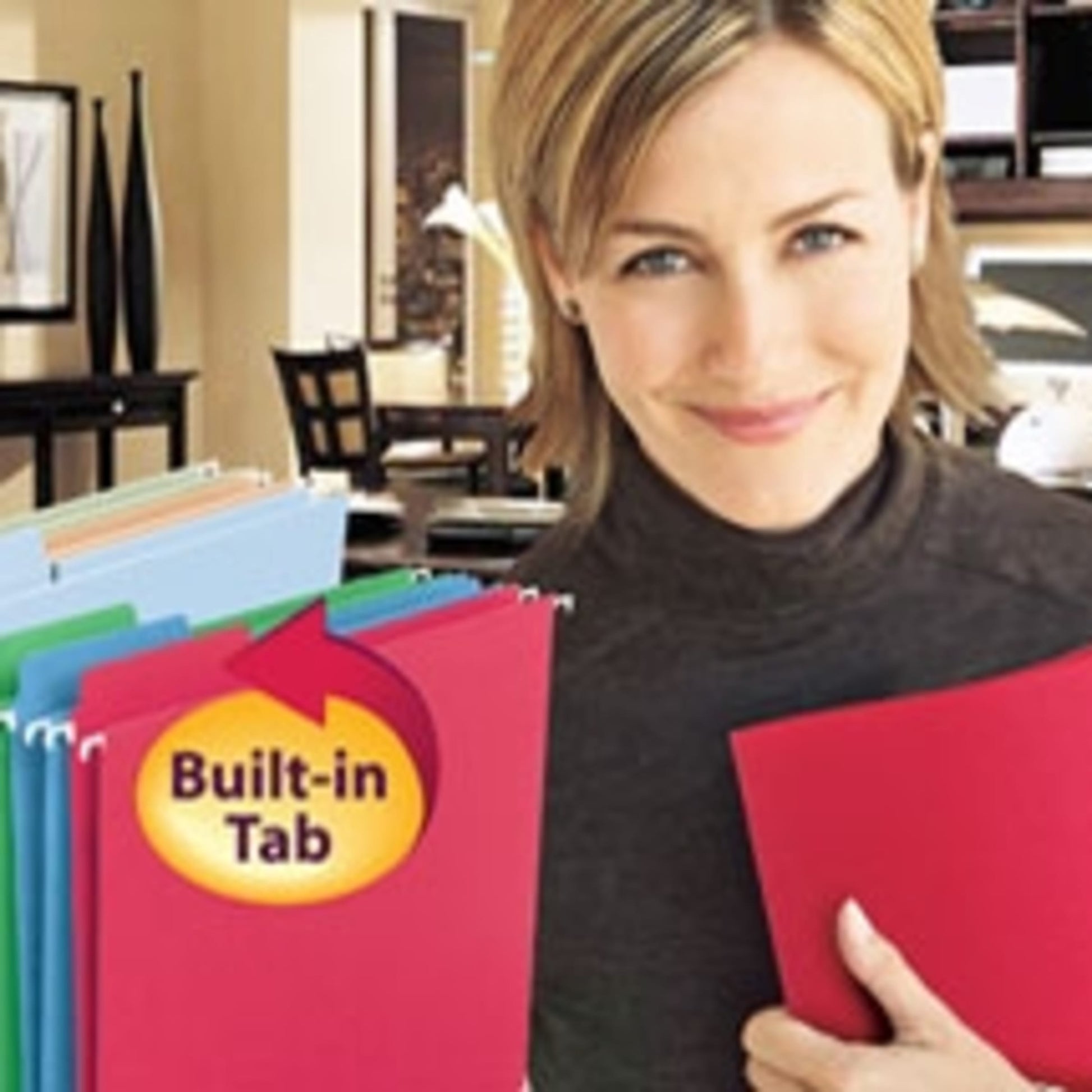 FasTab® Hanging File Folders, 1/3-Cut Tab, Red Color, Letter Size, Set of 20, 086486640961