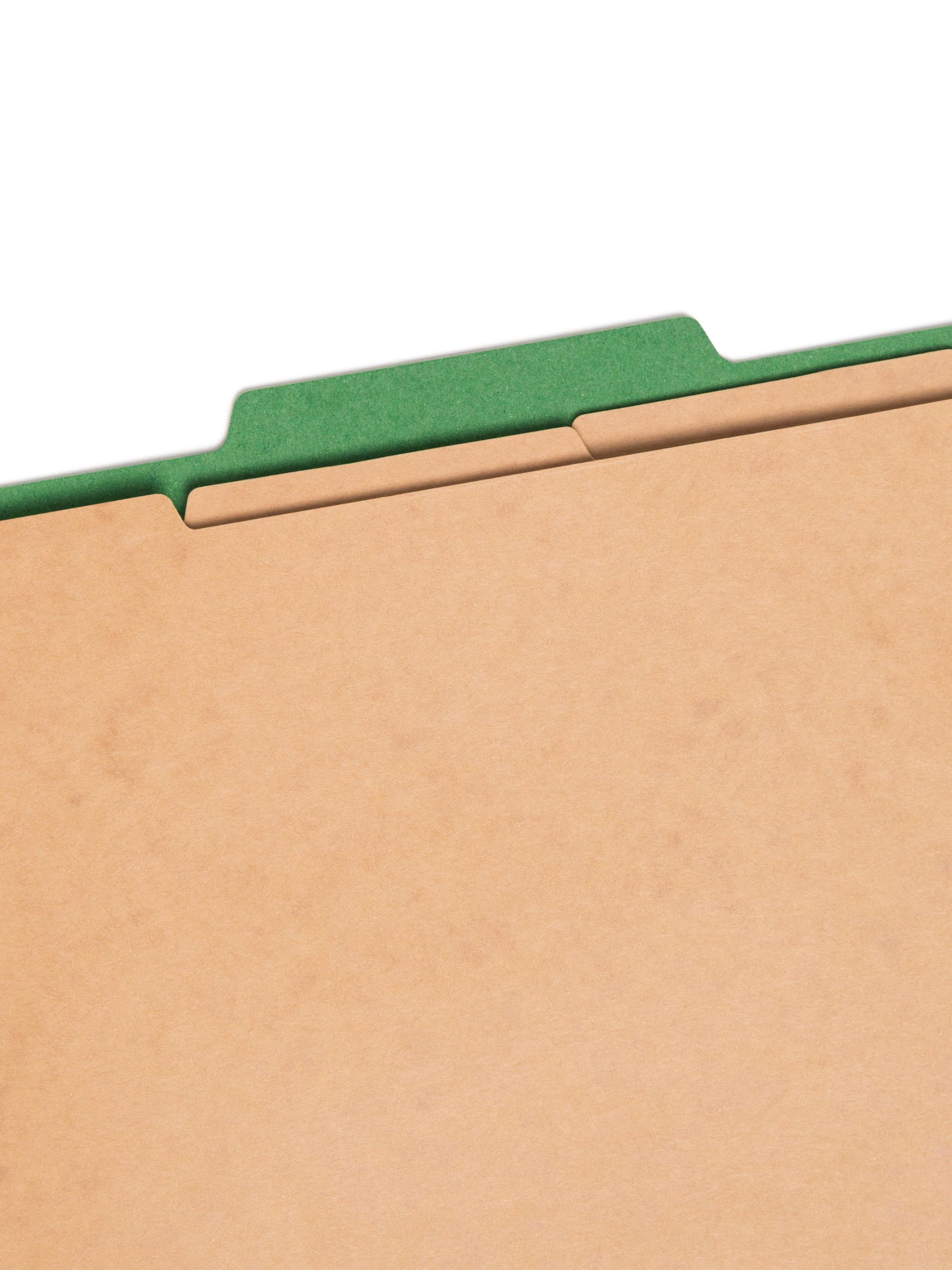 SafeSHIELD® Pressboard Classification File Folders, 3 Dividers, 3 inch Expansion, 2/5-Cut Tab, Green Color, Letter Size, Set of 10, 30086486140974
