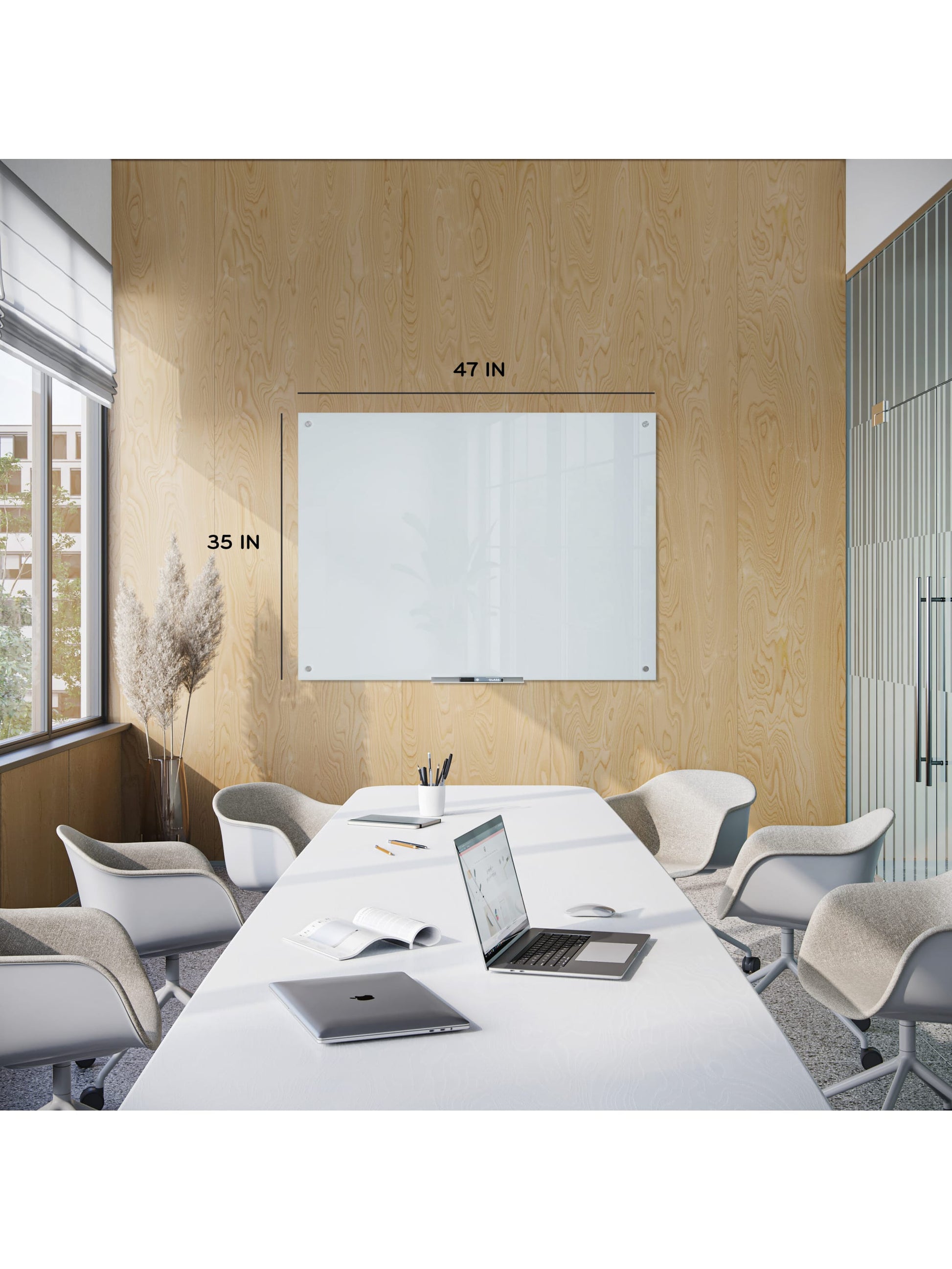 Frameless Glass Non-Magnetic Dry Erase Board, N/A, White, 4 x 3, 4 x 3, White, 4 X 3 Size, Set of 1, 812296021214