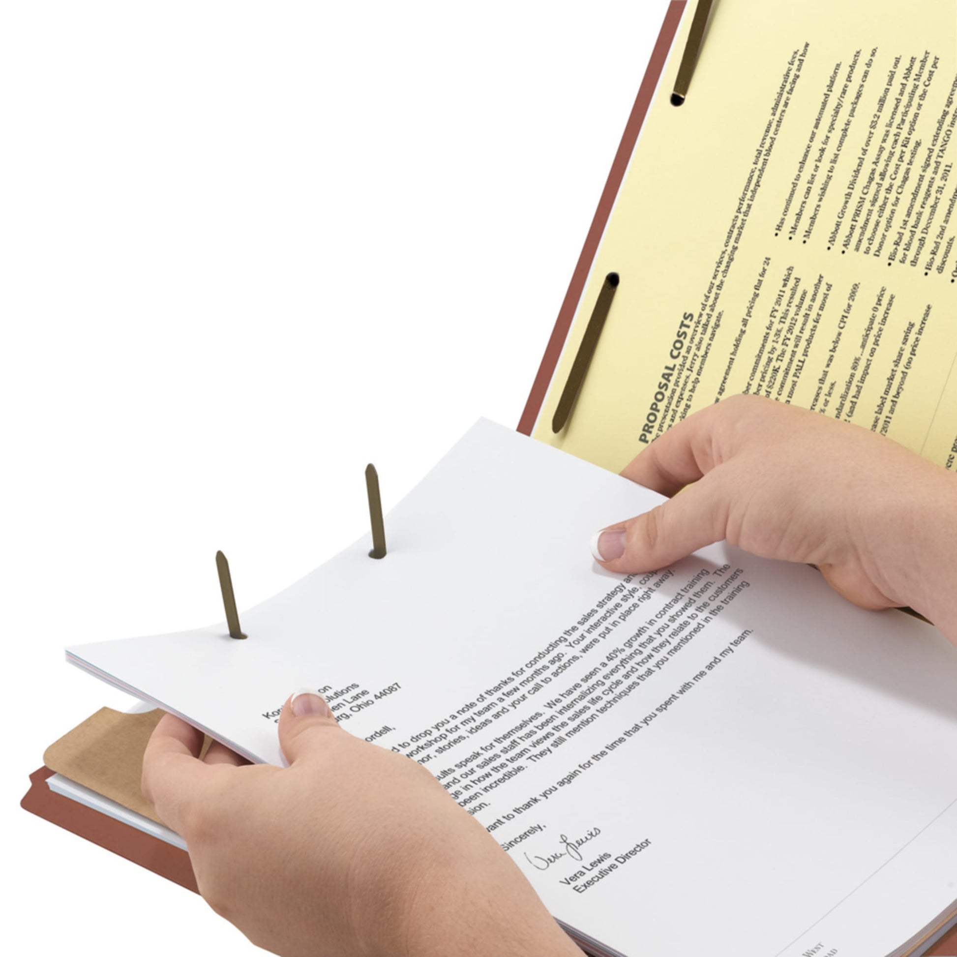 Pressboard Classification File Folders, 2 Dividers, 2 inch Expansion, Red Color, Letter Size, Set of 5, 086486140546