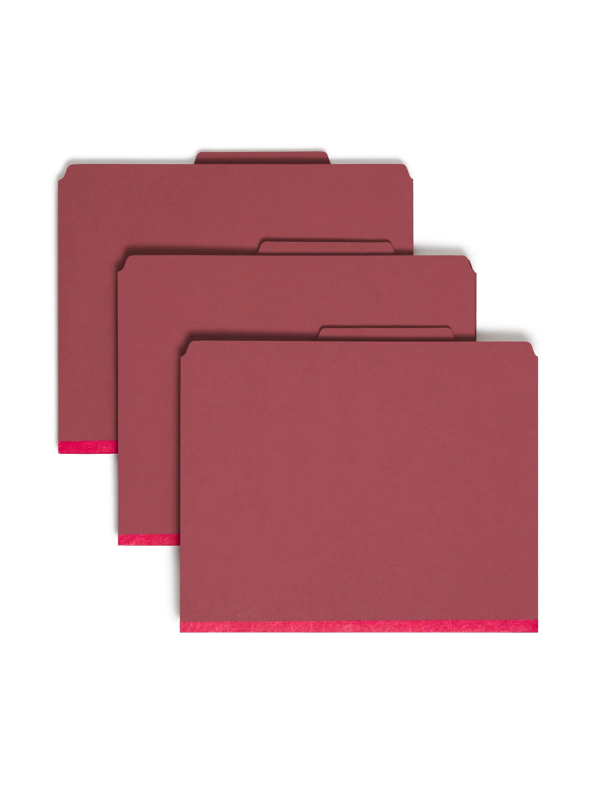 SafeSHIELD® Pressboard Classification File Folders with Pocket Dividers, Bright Red Color, Letter Size, Set of 0, 30086486140820
