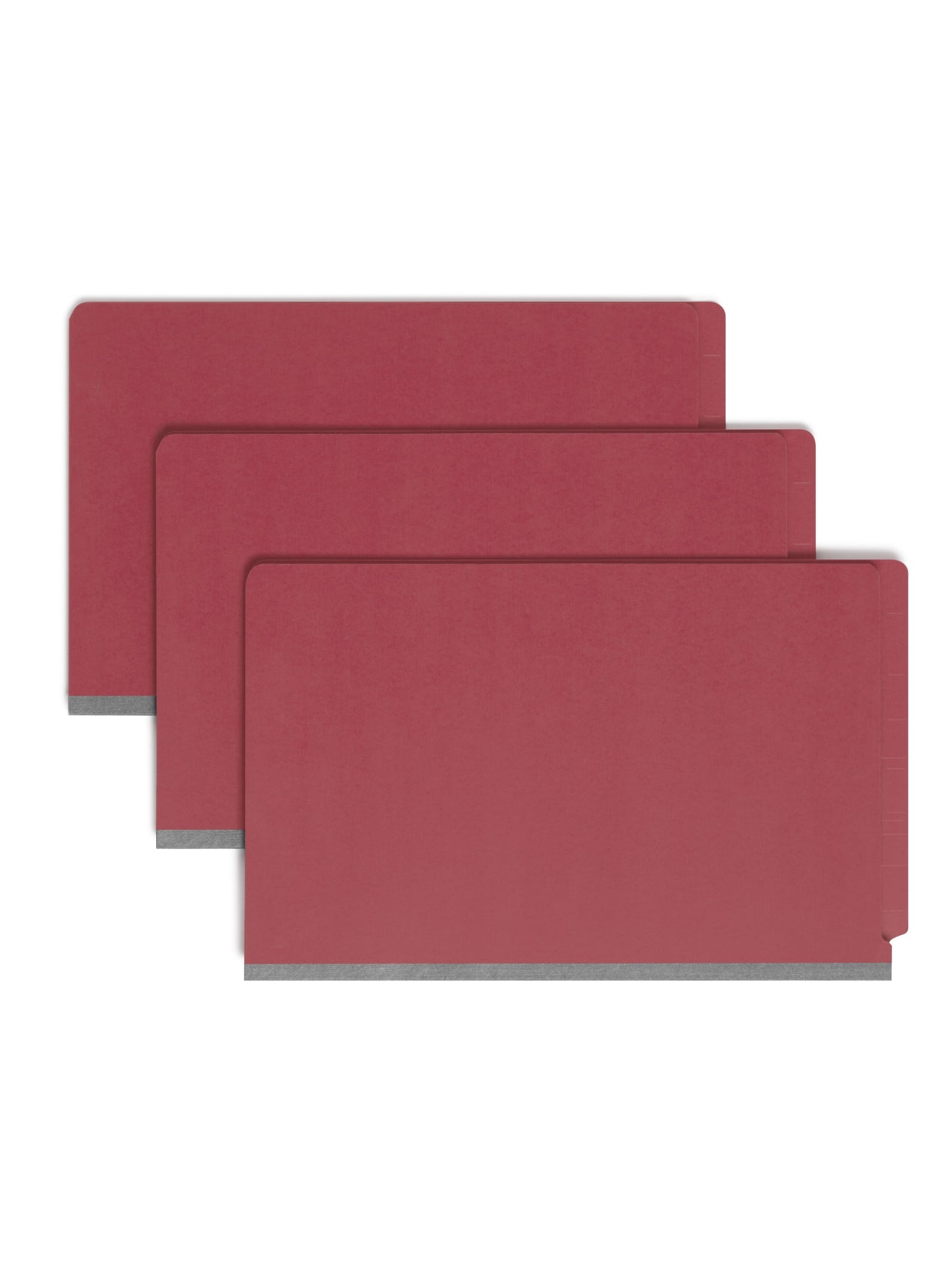 SafeSHIELD® Pressboard End Tab Classification File Folders, Straight-Cut Tab, 2 inch Expansion, 2 Divider, Bright Red Color, Legal Size, Set of 0, 30086486297838