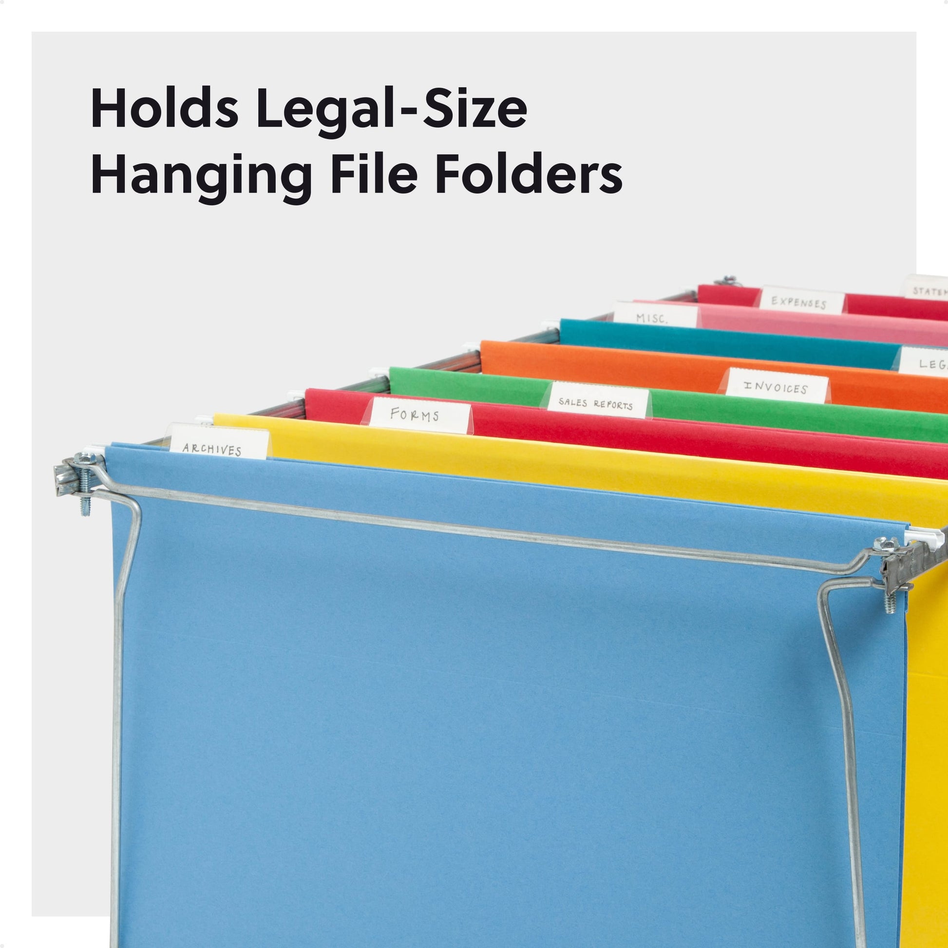 Hanging File Folder Frame, Gray Color, Legal Size, Set of 2, 086486648738