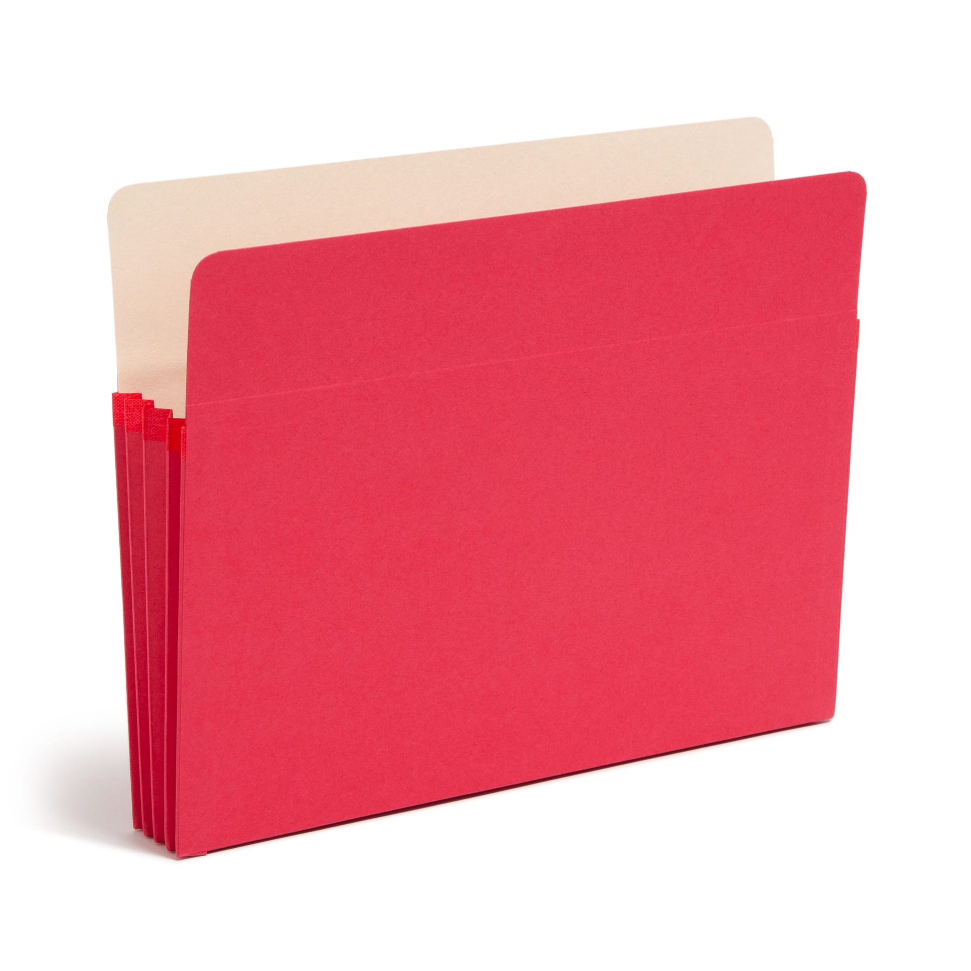 File Pockets, 3-1/2 inch Expansion, Straight-Cut Tab, Red Color, Letter Size, Set of 25, 30086486732315