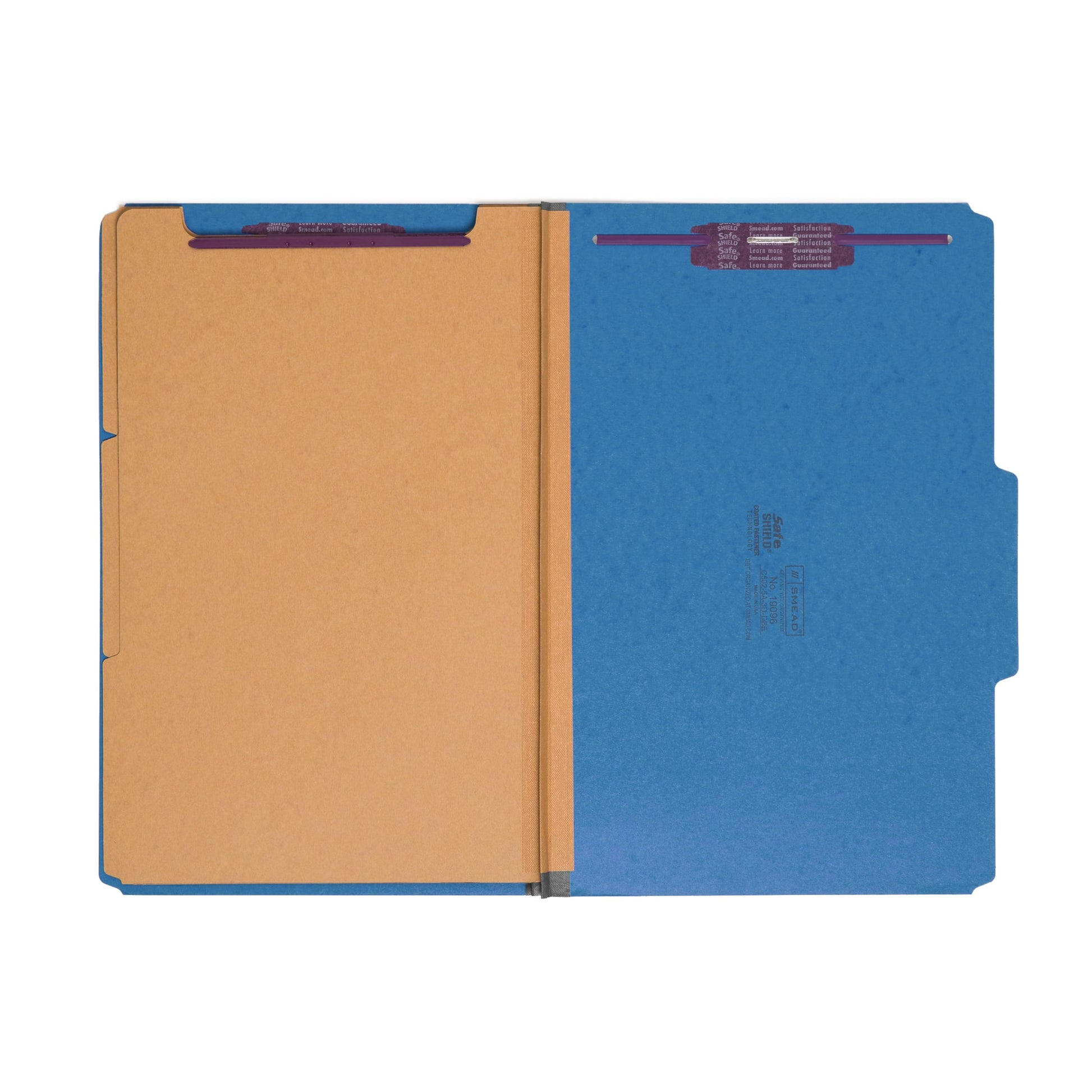 SafeSHIELD® Pressboard Classification File Folders, 3 Dividers, 3 inch Expansion, 2/5-Cut Tab, Dark Blue Color, Legal Size, Set of 10, 30086486190962