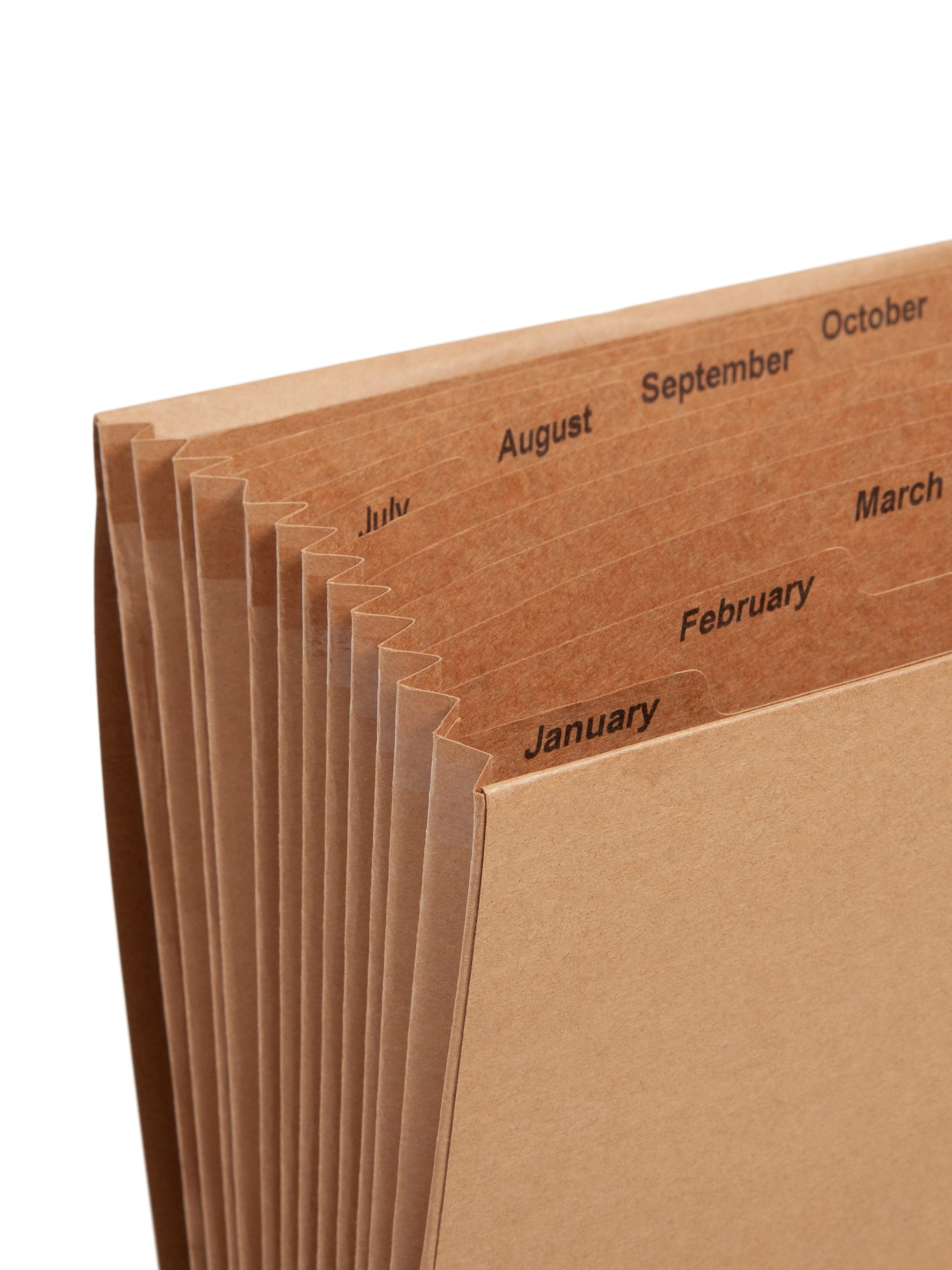 Kraft Expanding Files, 12 Pockets, Monthly Jan-Dec, Kraft Color, Letter Size, Set of 1, 086486701860