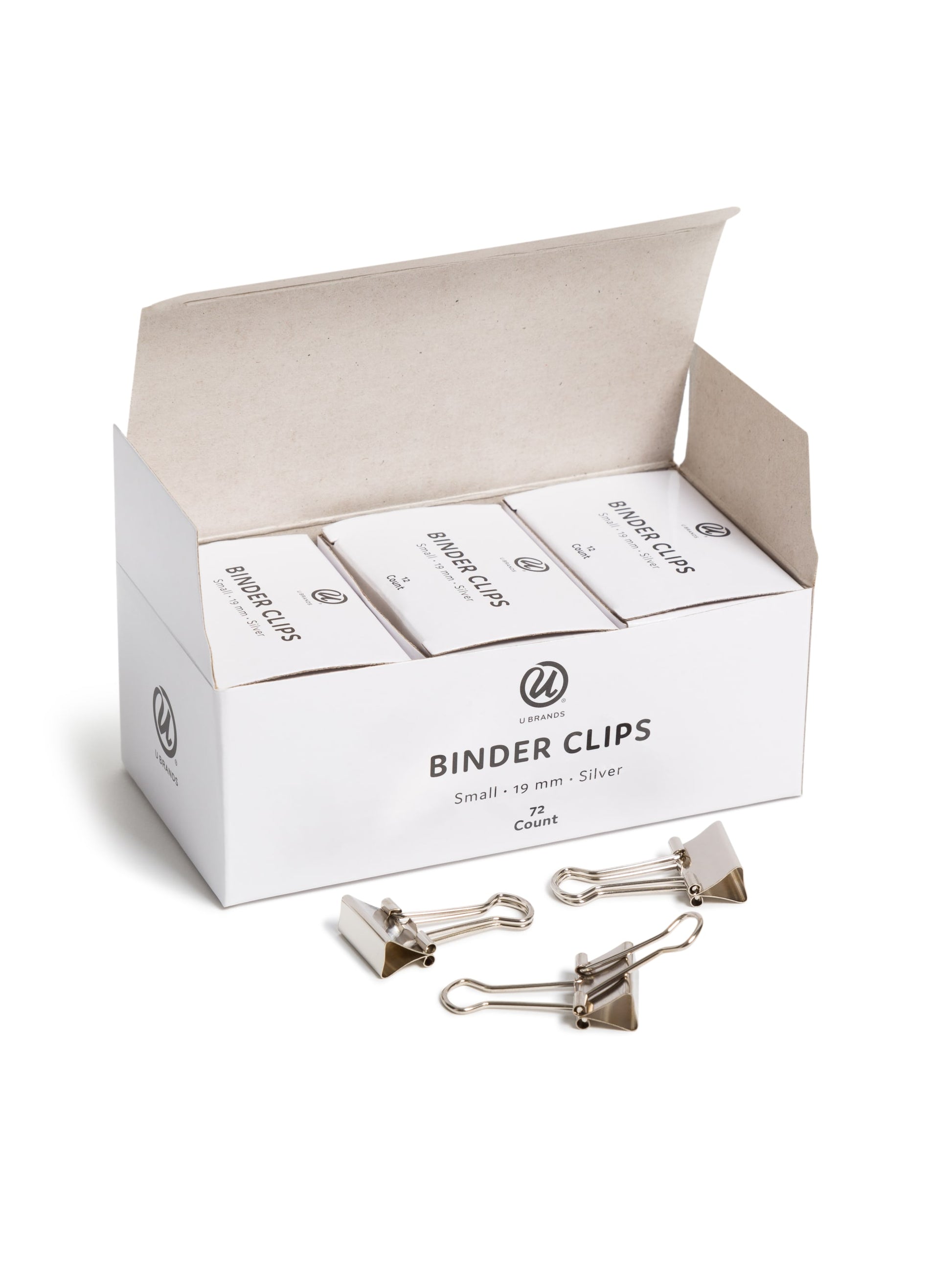 Basic Binder Clips, Silver, Silver, Set of 72, 843463136028