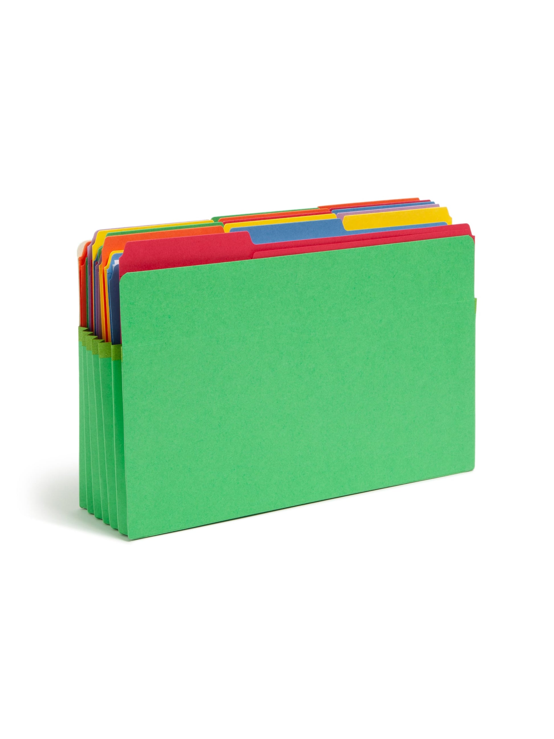 File Pockets, 5-1/4 inch Expansion, Straight-Cut Tab, Green Color, Legal Size, Set of 10, 30086486742369