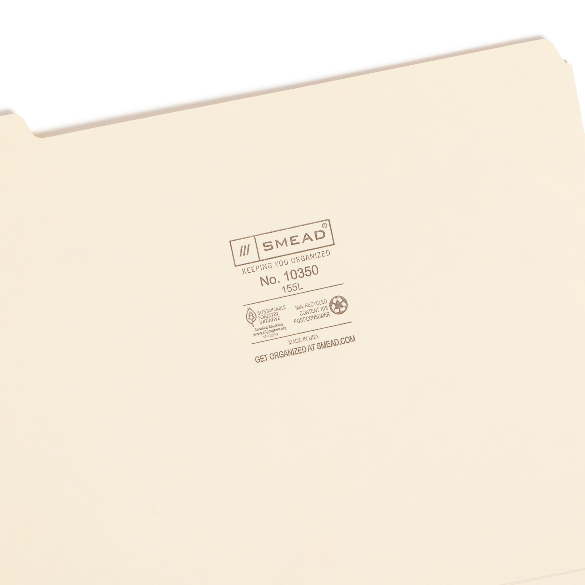 Standard File Folders, 1/5-Cut Tab, Manila Color, Letter Size, Set of 100, 086486103503