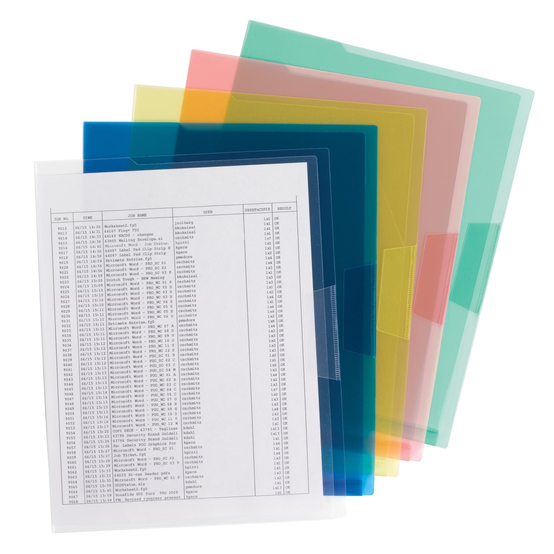 Poly Project File Jackets, Assorted Colors Color, Letter Size, Set of 10, 086486857529