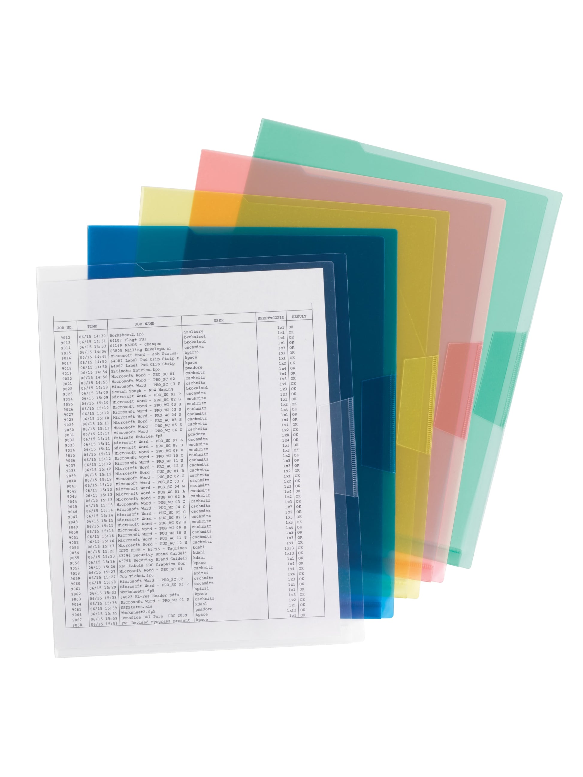 Poly Project File JacketsOrganized Up® Poly Translucent Project Jackets, Organized Up, Assorted Colors, Letter, Assorted Colors, Letter Size, Set of 10, 086486857529