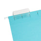 Standard Hanging File Folders with 1/5-Cut Tabs, Aqua Color, Letter Size, Set of 25, 086486640589