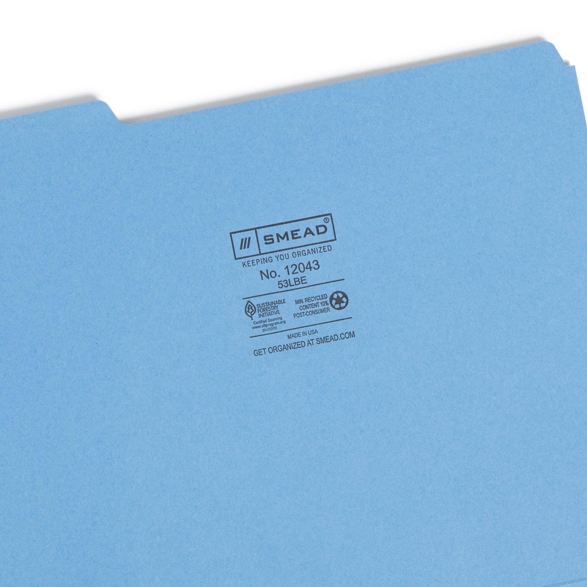Standard File Folders, 1/3-Cut Tab, Blue Color, Letter Size, Set of 100, 086486120432