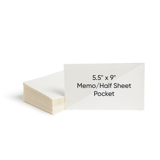 Self-Adhesive Poly Pockets, Clear Color, 9" X 5-1/2" Size, Set of 100, 086486681858