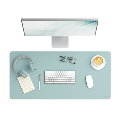 Vegan Leather Desk Pad, Superior Blue Color, 36"X17" Size, Set of 1, 086486648301