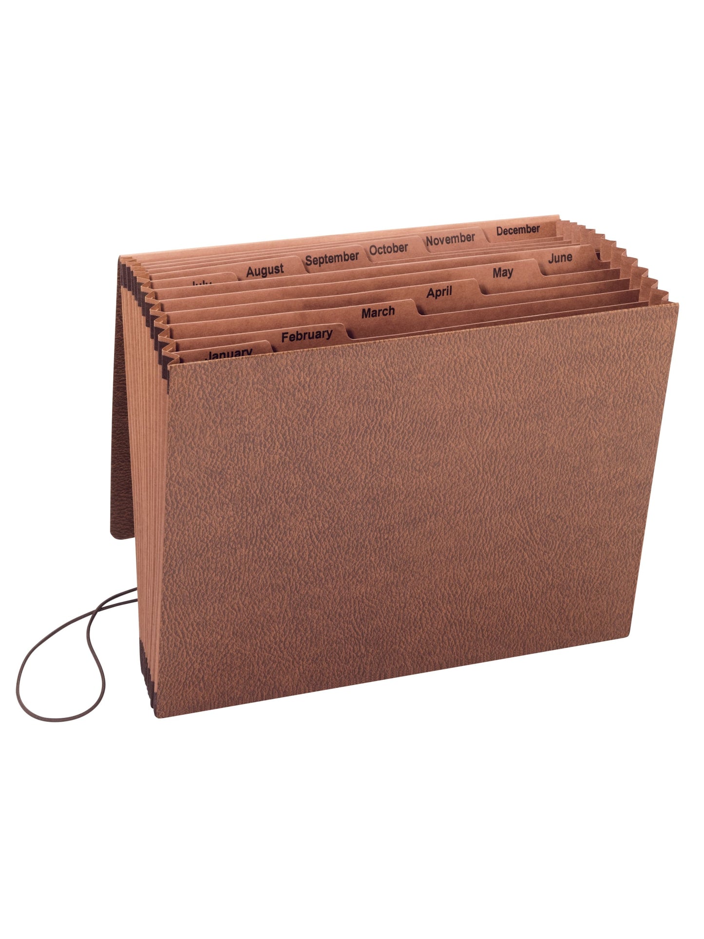 TUFF® Expanding Files with Flap and Elastic Cord, 12 Pocket, 11 Divider, Brown Color, Letter Size, Set of 1, 086486703888