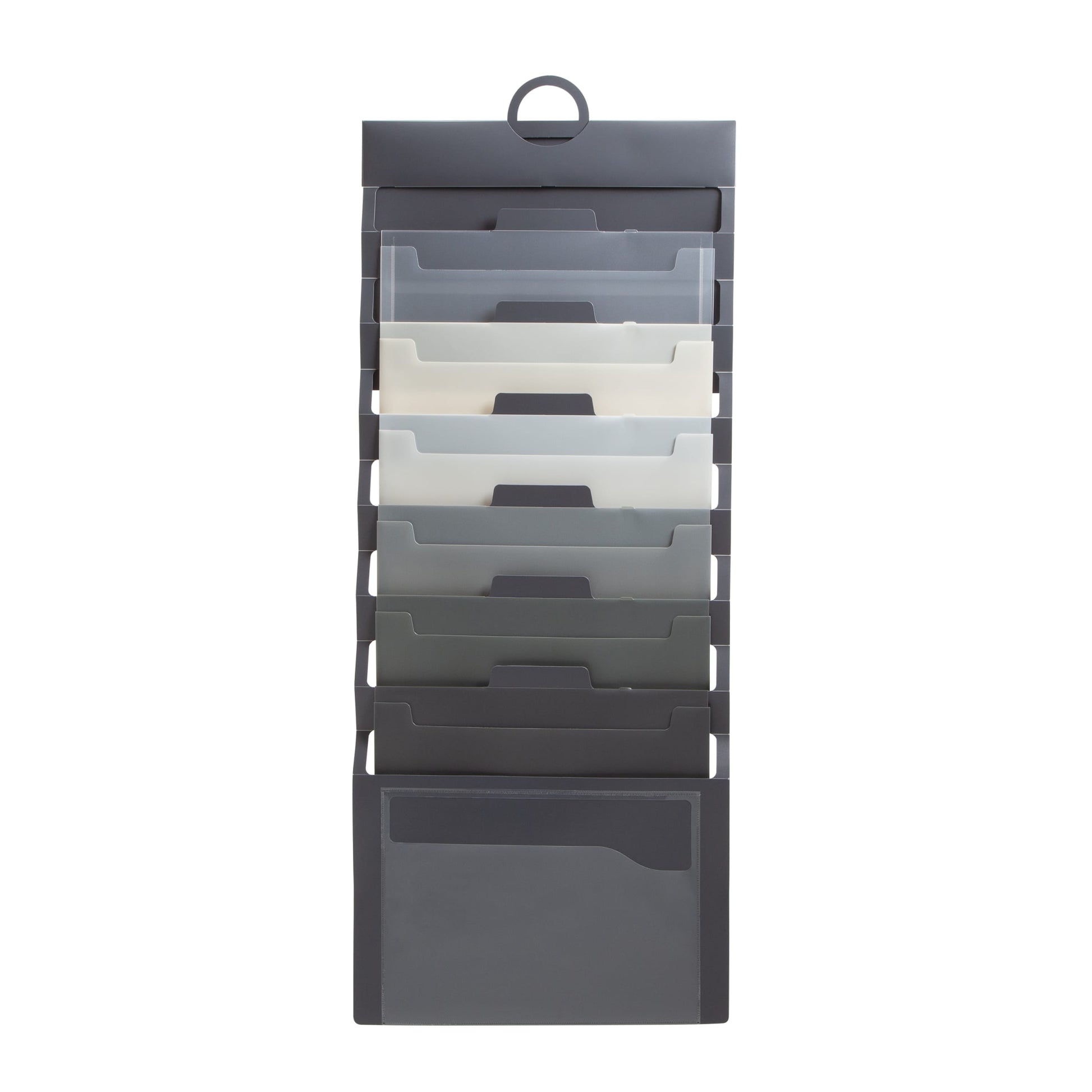 Cascading Wall Organizers, 6 Pockets, Gray Color, Letter Size, Set of 1, 086486920612