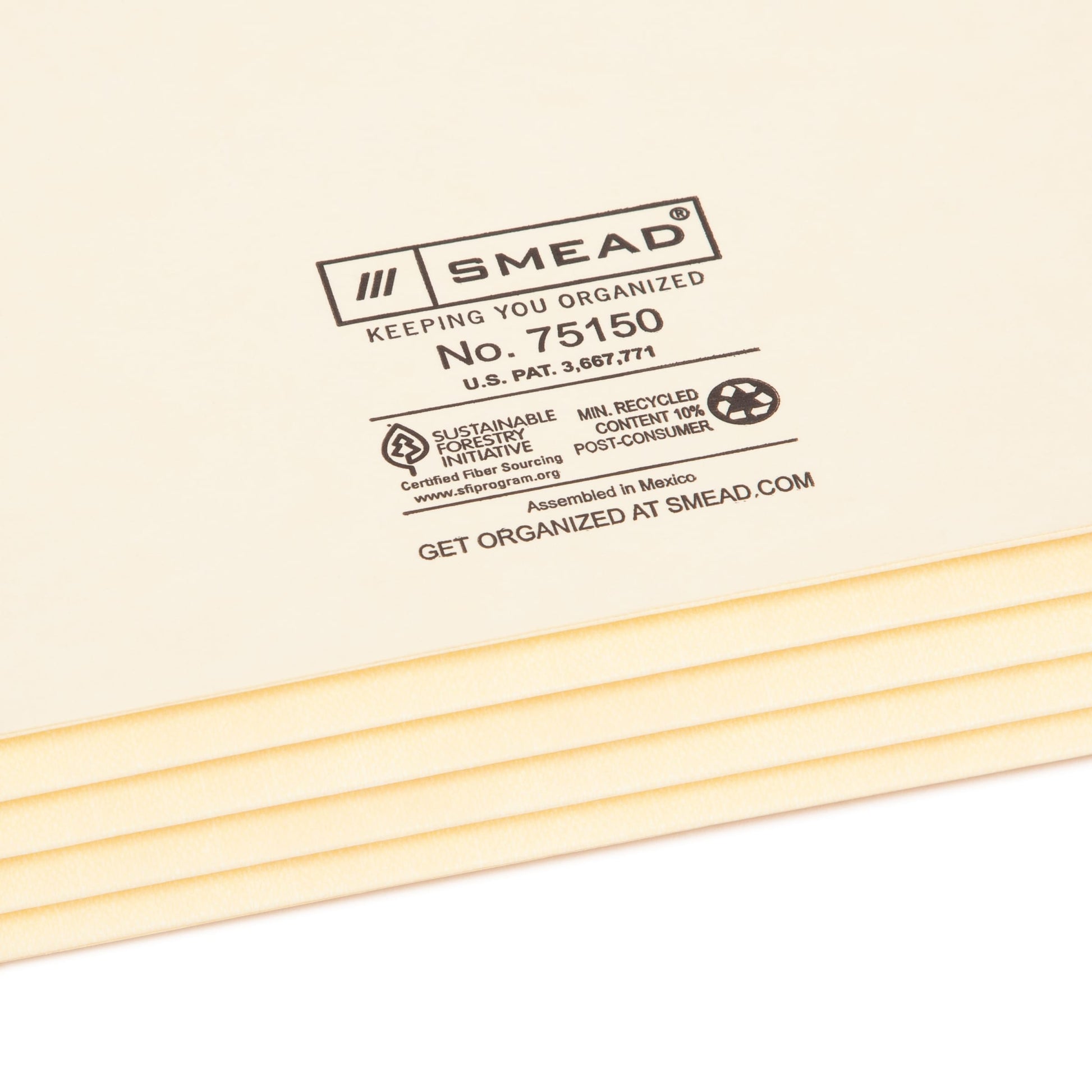 TUFF® Extra-Wide Reinforced End Tab File Pockets, Straight-Cut Tab, 3-1/2 inch Expansion, Manila Color, Letter Size, Set of 10, 30086486751507