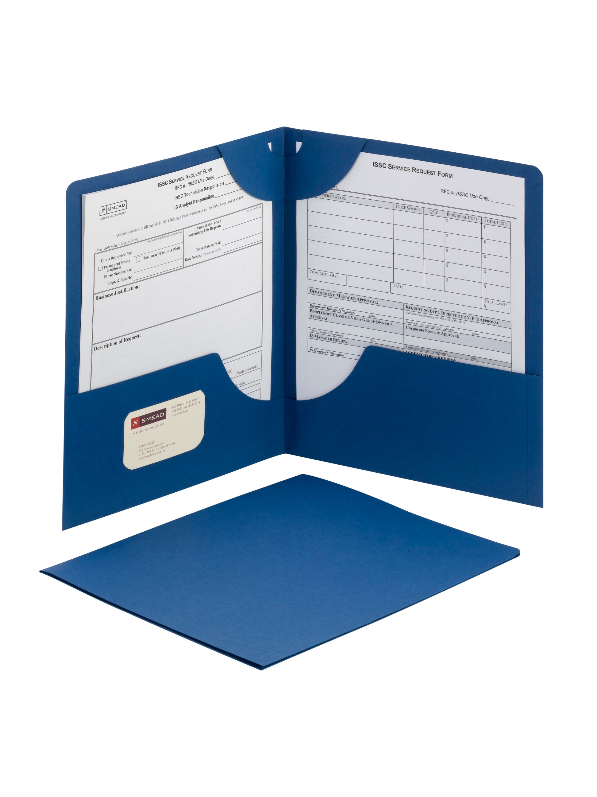 Lockit® Two-Pocket Folders, Dark Blue Color, Letter Size, Set of 25, 30086486879829