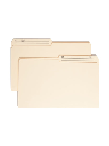 Heavyweight Reversible Printed Tab File Folders, 1/2-Cut Tab, Manila Color, Legal Size, 086486154451