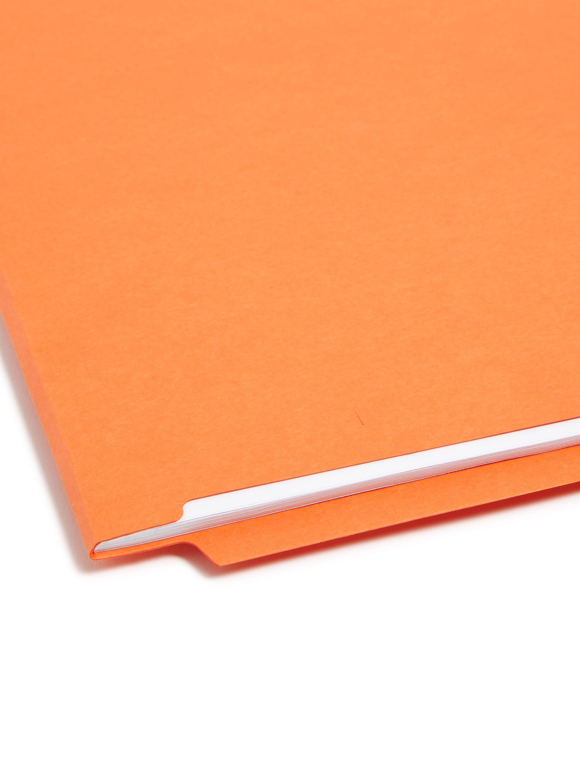 Shelf-Master® Reinforced Tab End Tab File Folders, Straight-Cut Tab, Orange Color, Legal Size, Set of 100, 086486285100