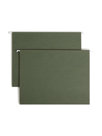 Standard Hanging File Folders, Without Tabs, Standard Green Color, Letter Size, Set of 25, 086486640107