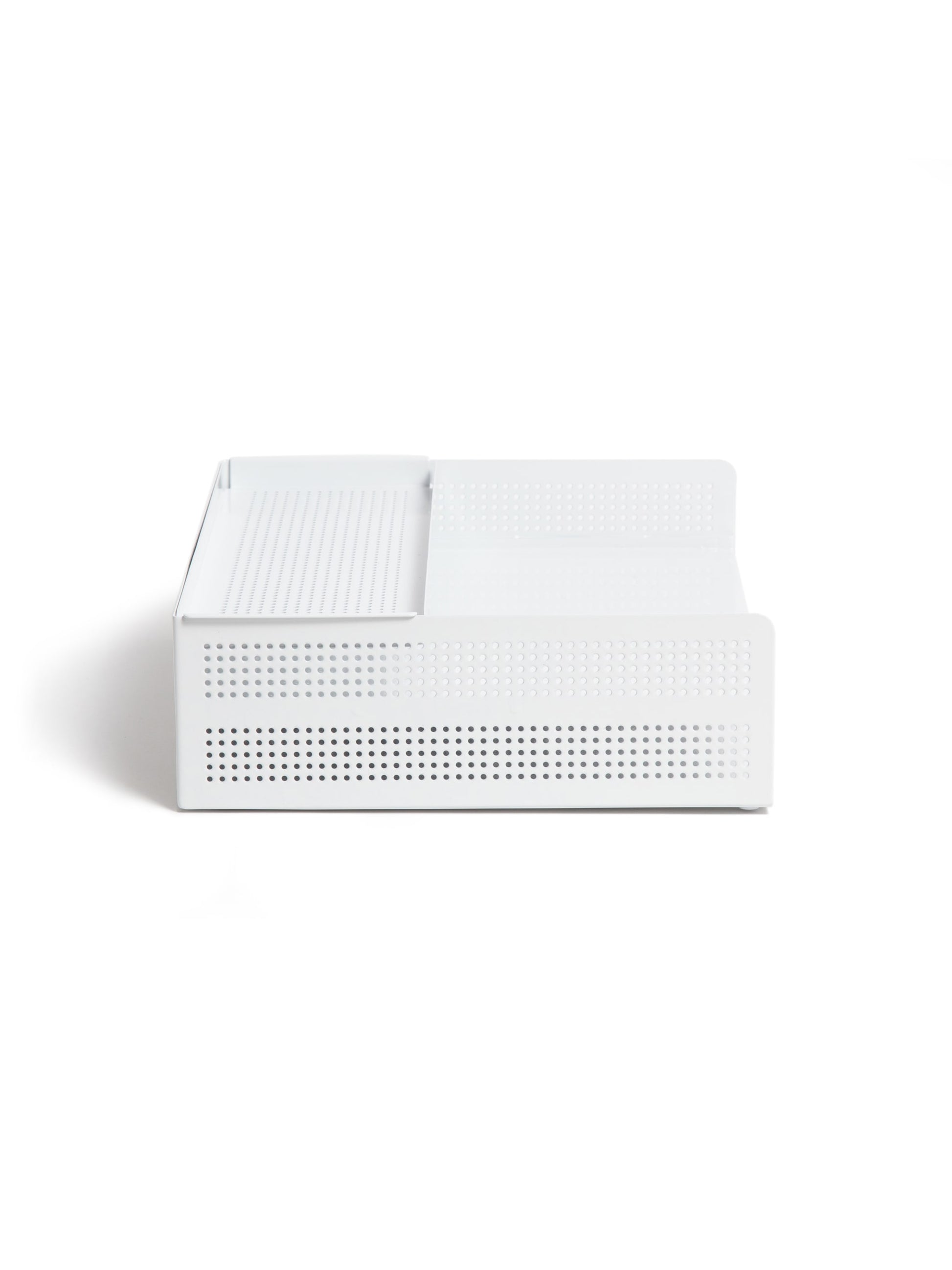 Perf Metal Paper Tray, Modern Perforated, White, White, Set of 1, 843463157184