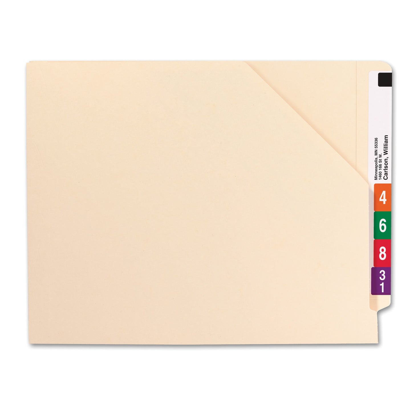 Shelf-Master® Reinforced End Tab File Jackets, Straight-Cut Tab, 14 Point, Manila Color, Letter Size, Set of 50, 30086486757400