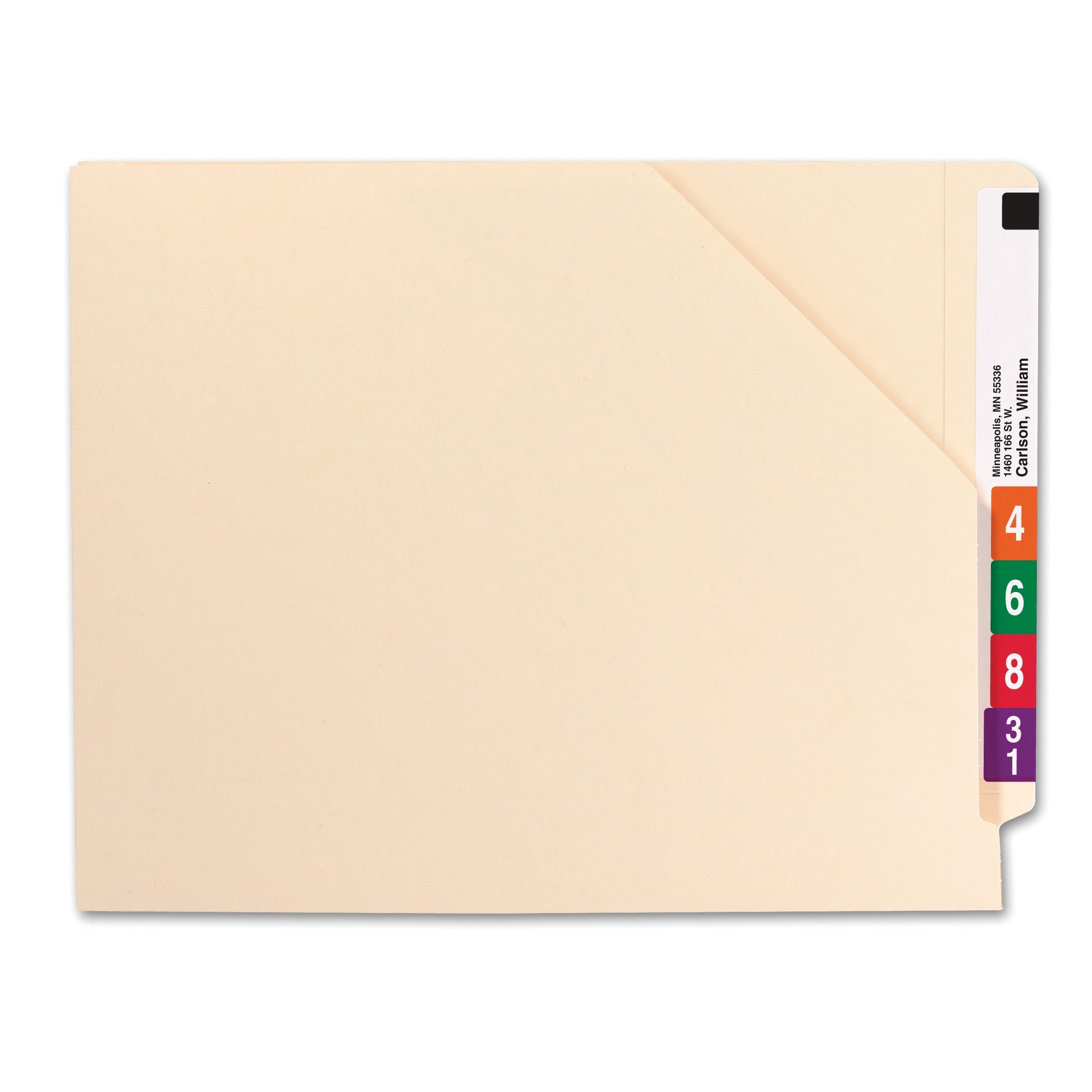 Shelf-Master® Reinforced End Tab File Jackets, Straight-Cut Tab, 14 Point, Manila Color, Letter Size, Set of 50, 30086486757400