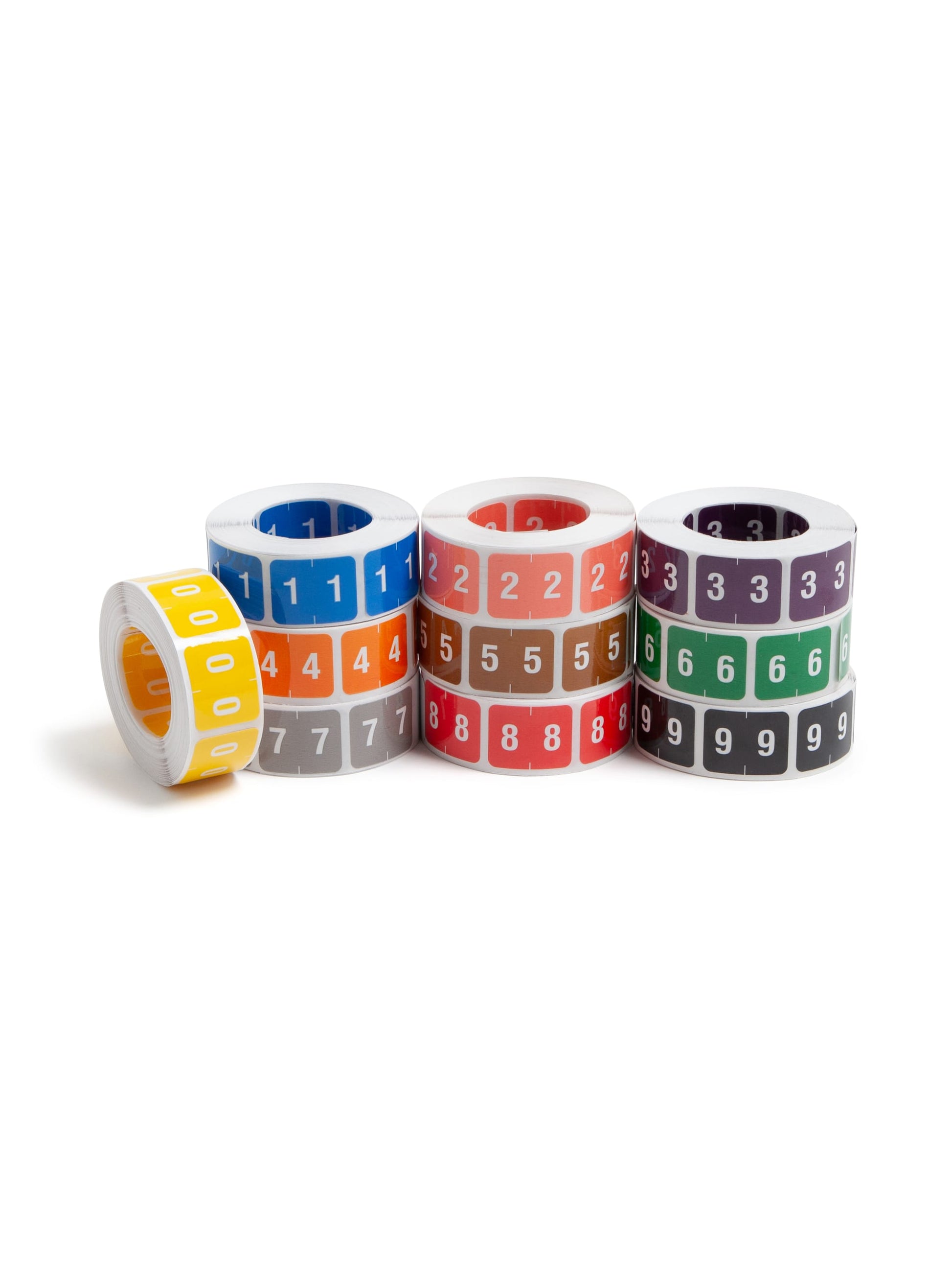 DCCRN Color-Coded Numeric Labels - Rolls, Assorted Colors Color, 1-1/4" X 1" Size, Set of 5000, 086486673501