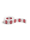 BCCRN Bar Style Color-Coded Numeric Labels, 0-9 Rolls, 1 - Red Color, 1-1/4 X 1 Size, Set of 1, 086486673716