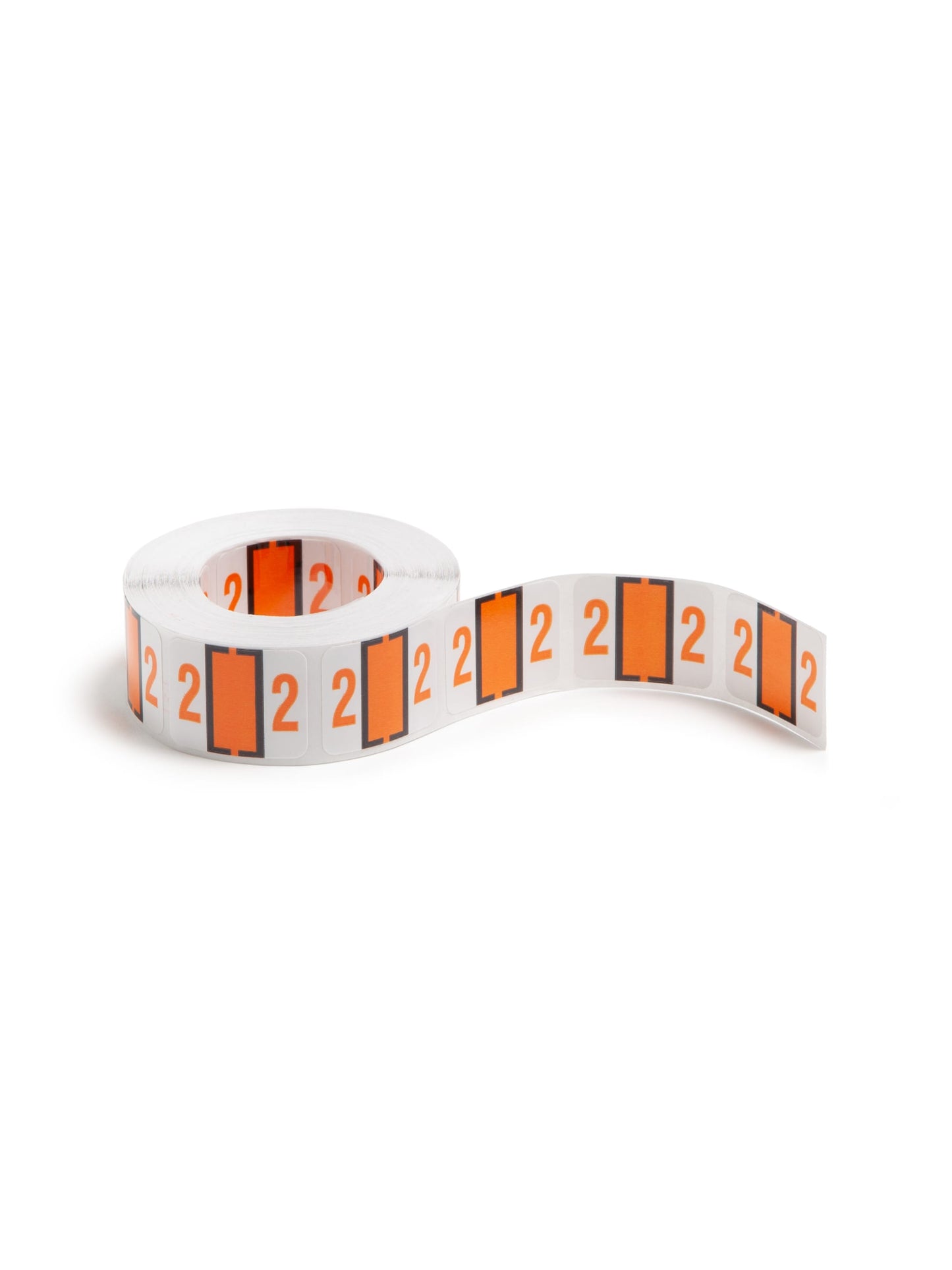 BCCRN Bar Style Color-Coded Numeric Labels, 0-9 Rolls, 2 - Light Orange Color, 1-1/4 X 1 Size, Set of 1, 086486673723