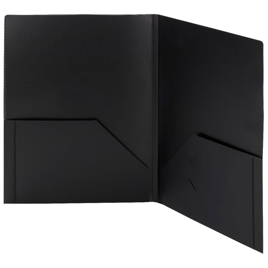 Frame View Poly Two-Pocket Folders, Black Color, Letter Size, Set of 5, 086486877053