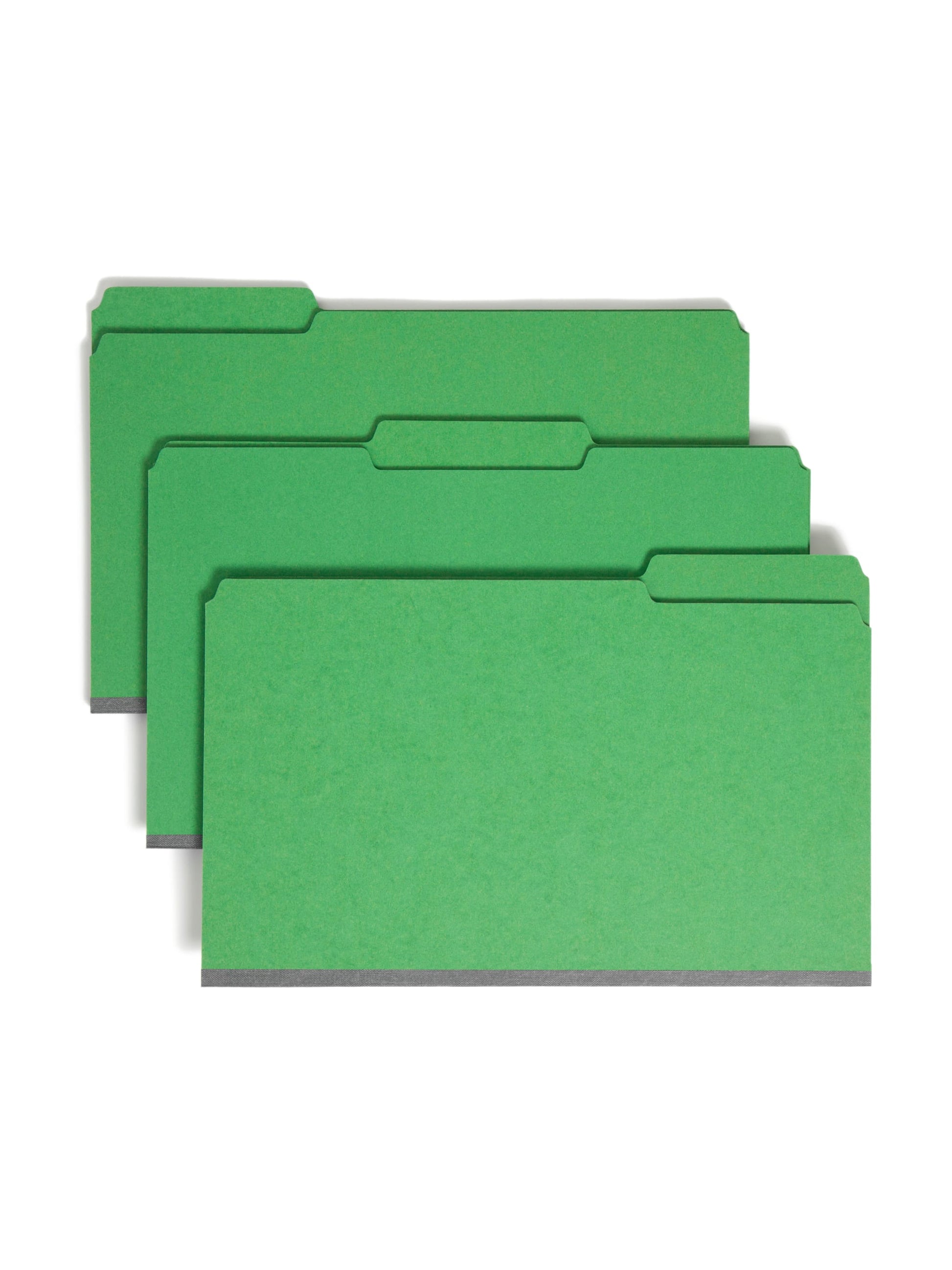 SafeSHIELD® Pressboard Fastener File Folders, 2 inch Expansion, 1/3-Cut Tab, Green Color, Legal Size, Set of 25, 086486199384