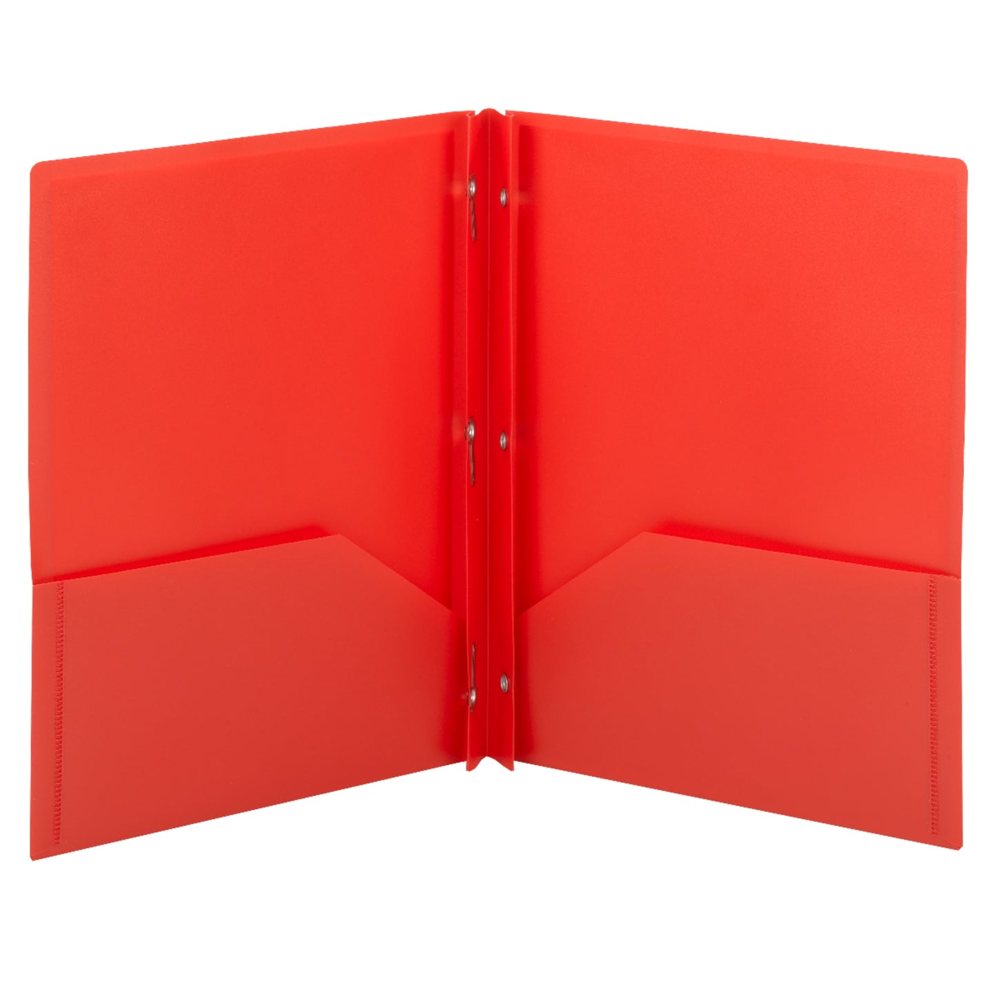 Poly Two-Pocket Folders with Fasteners, Red Color, Letter Size, Set of 25, 30086486877276