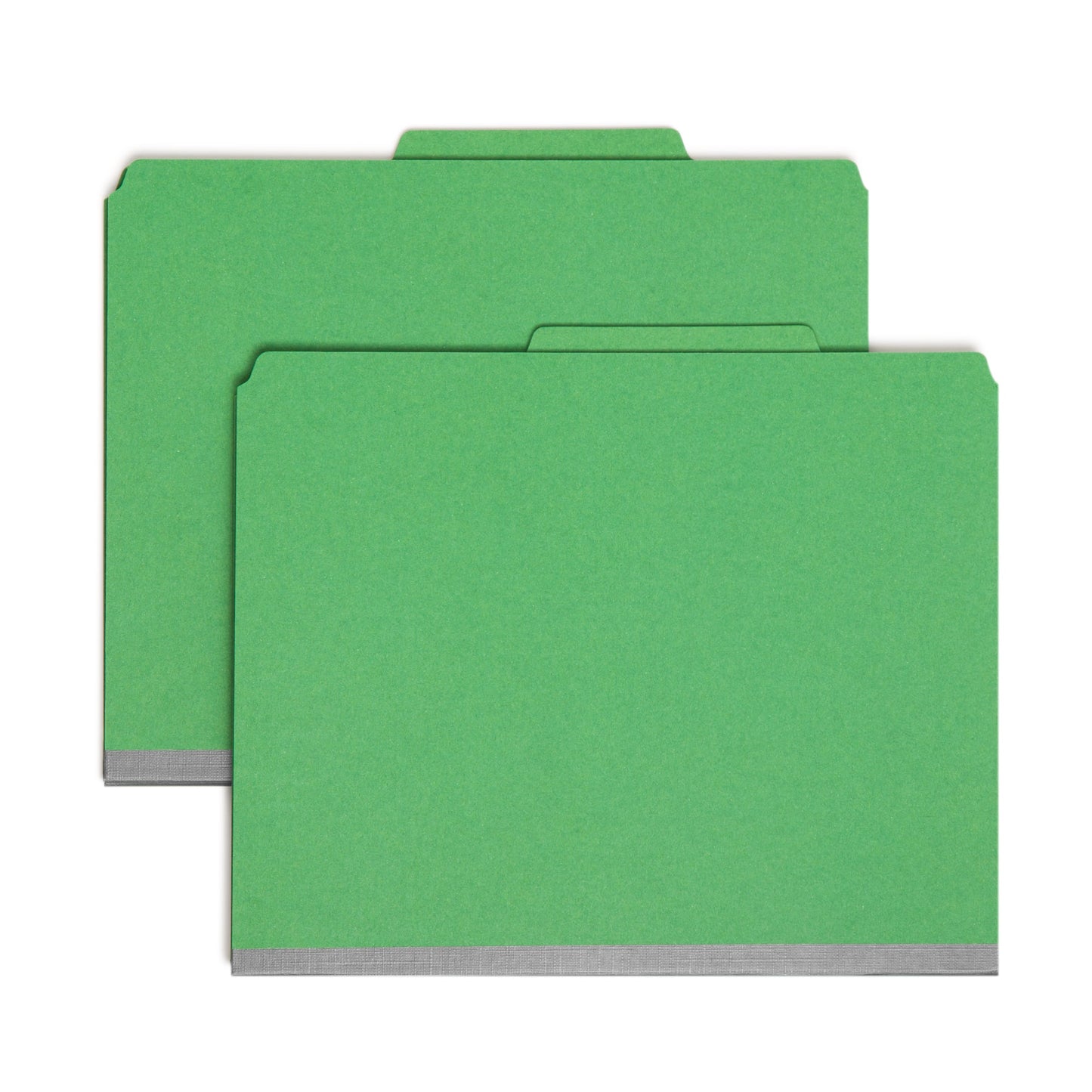 Pressboard Classification File Folders, 2 Dividers, 2 inch Expansion, Green Color, Letter Size, Set of 5, 086486140577