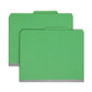 Pressboard Classification File Folders, 2 Dividers, 2 inch Expansion, Green Color, Letter Size, Set of 5, 086486140577