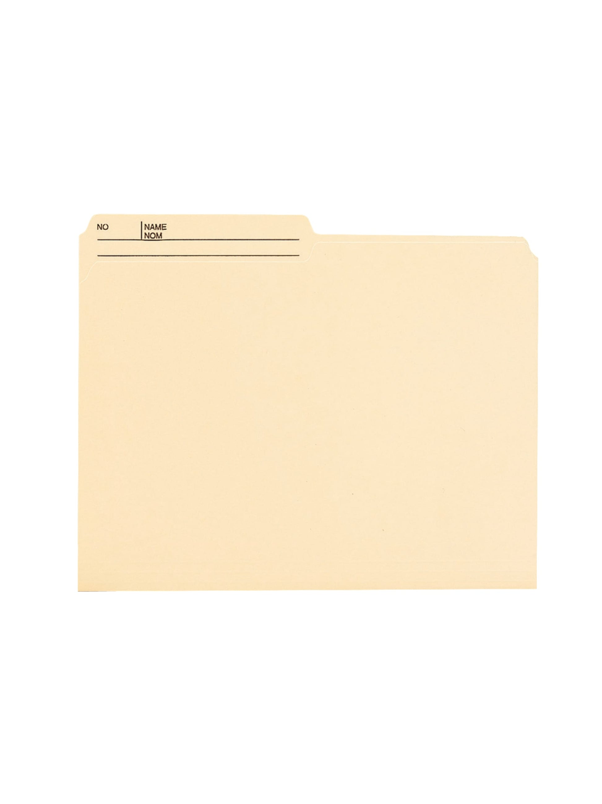 Reversible Printed Tab File Folders, 1/2-Cut Tab, 9 1/2 pt., Manila Color, Letter Size, 