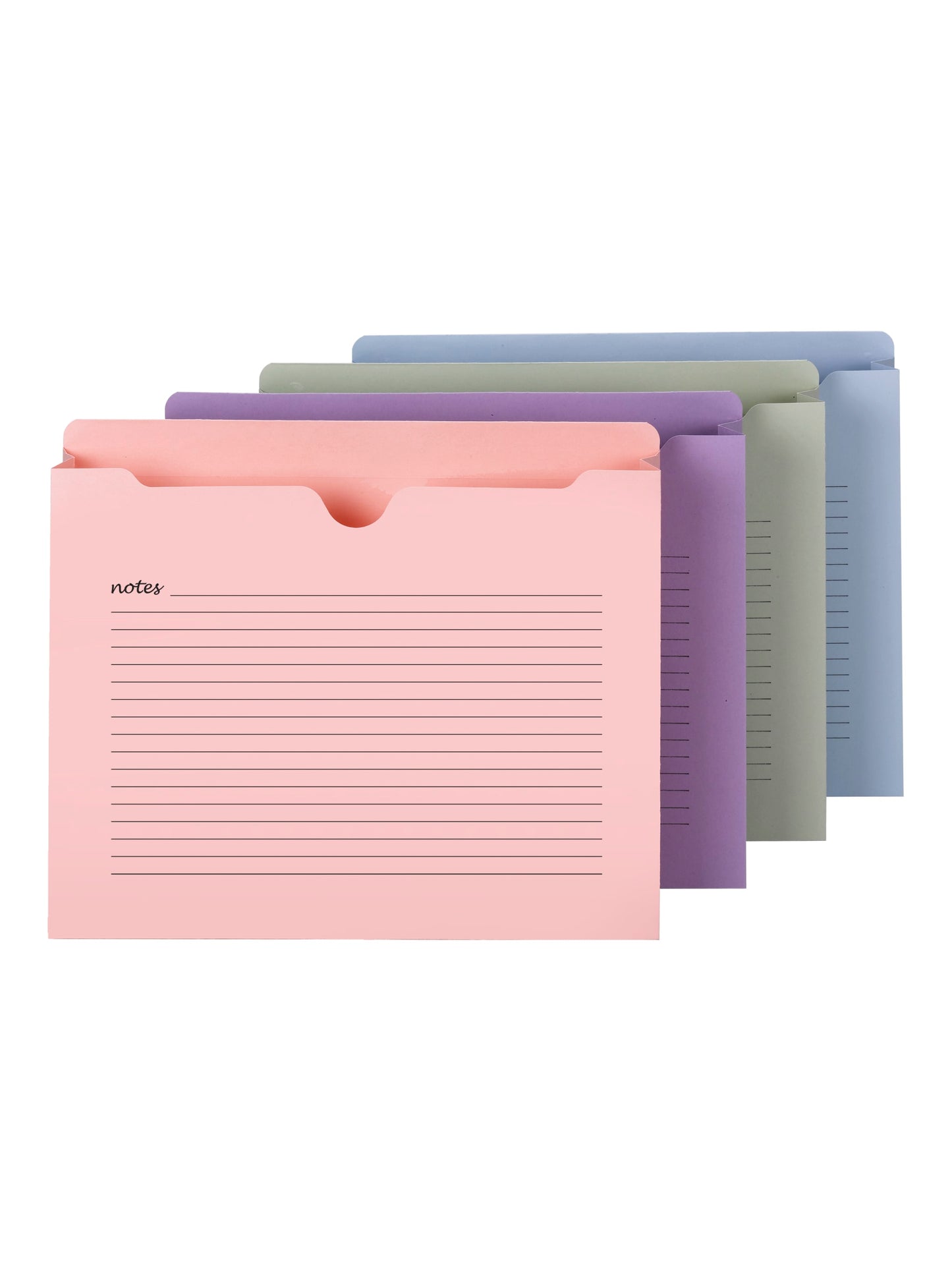 Notes File Jackets, Straight-Cut Tab, 2 Inch Expansion, Assorted Pastels Color, Letter Size, Set of 1, 086486756952