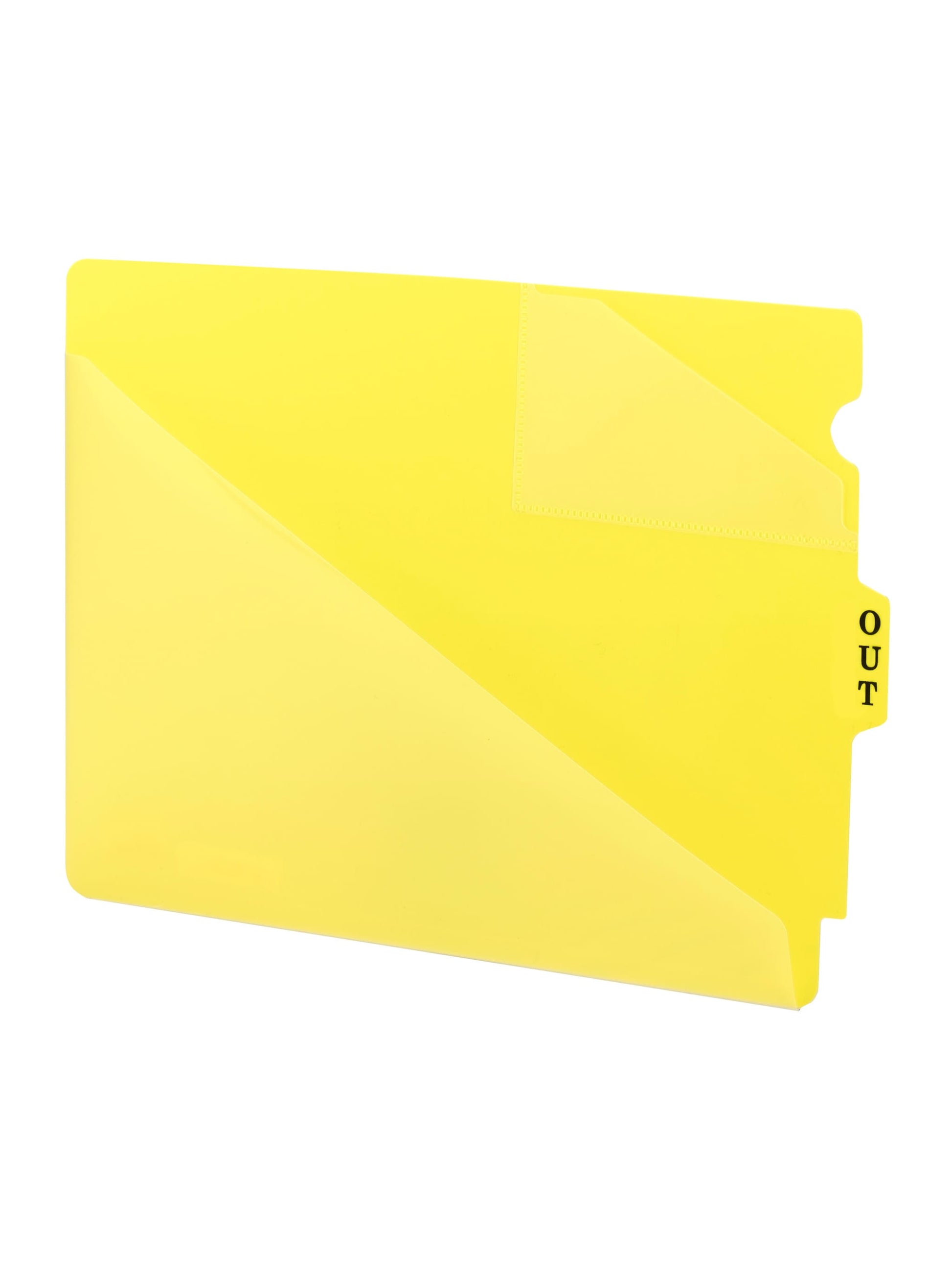 Poly End Tab Out-Guides, Yellow Color, Extra Wide Letter Size, Set of 50, 086486619660