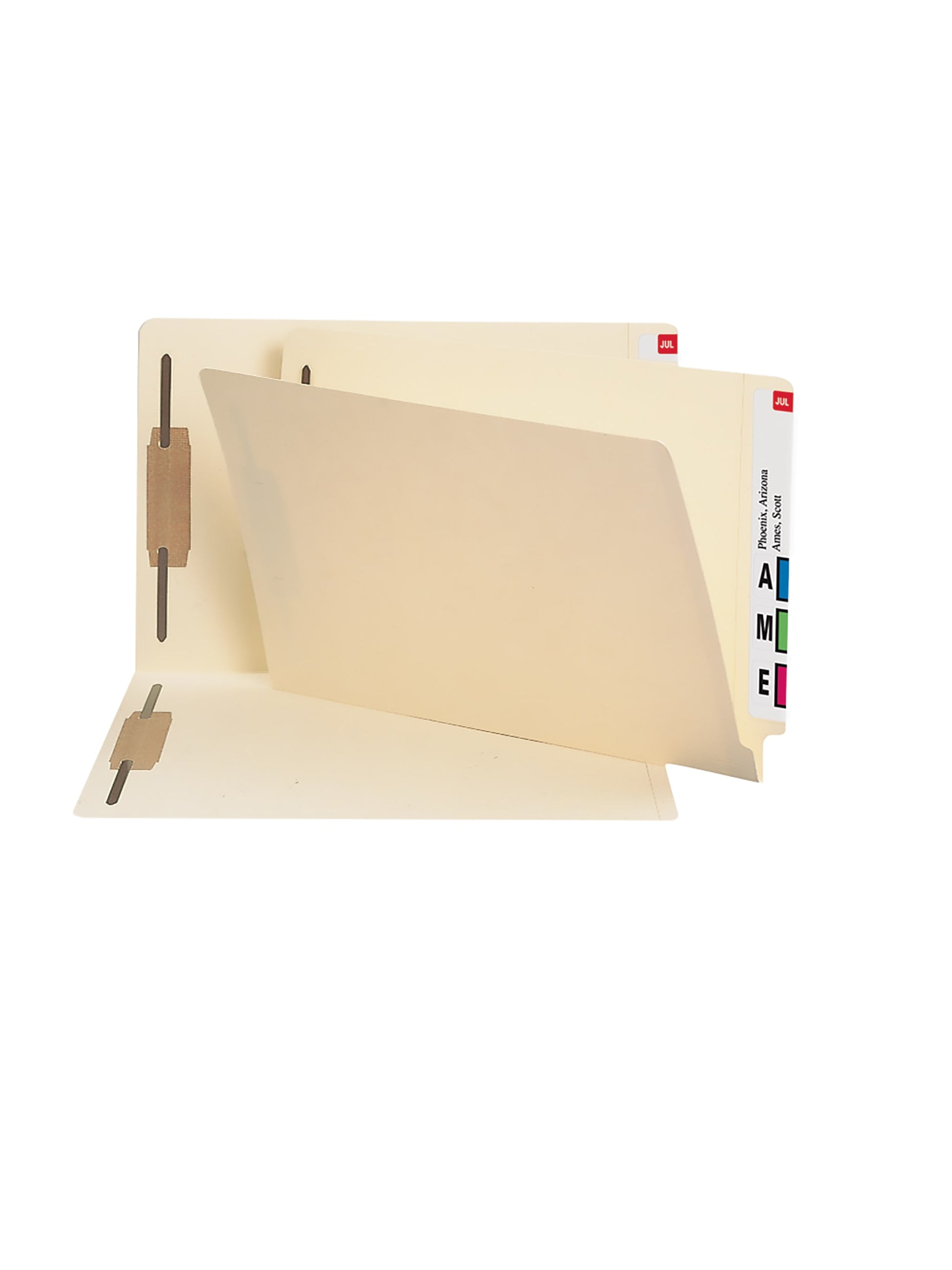 Shelf-Master® Reinforced Heavyweight End Tab Fastener File Folders, Straight-Cut Tab, Manila Color, Legal Size, Set of 50, 086486372152